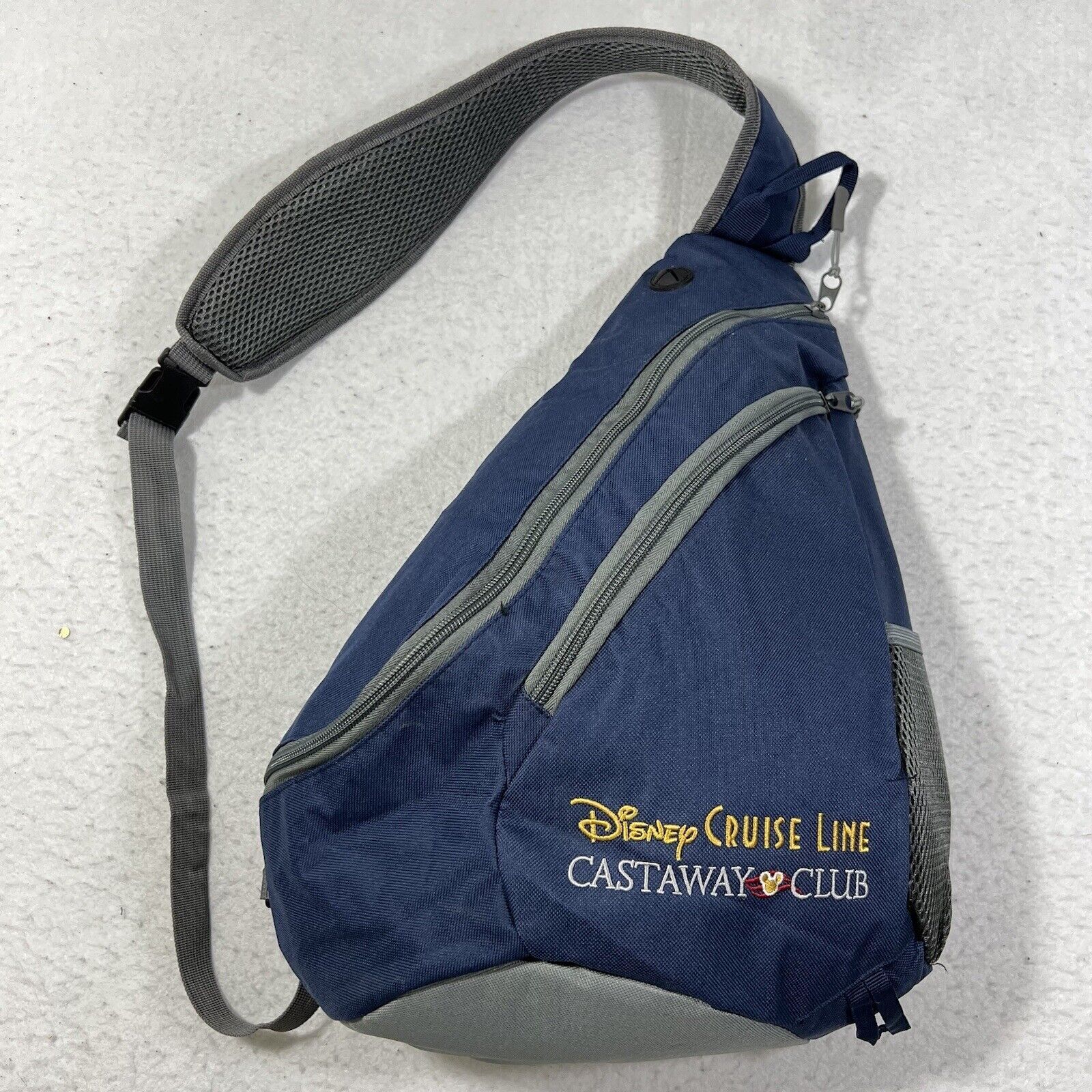 Disney Cruise Line Castaway Club Shoulder Bag Sling Backpack Blue Gray Logo