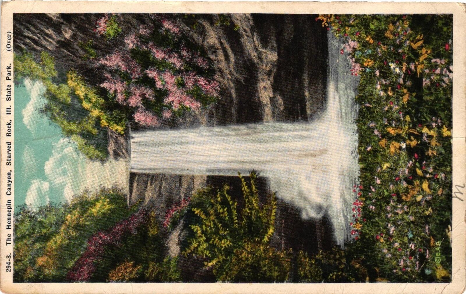 VTG Postcard- 294-3. The Henepin Canyon, Stearved Rock, III. Sta. Posted 1921