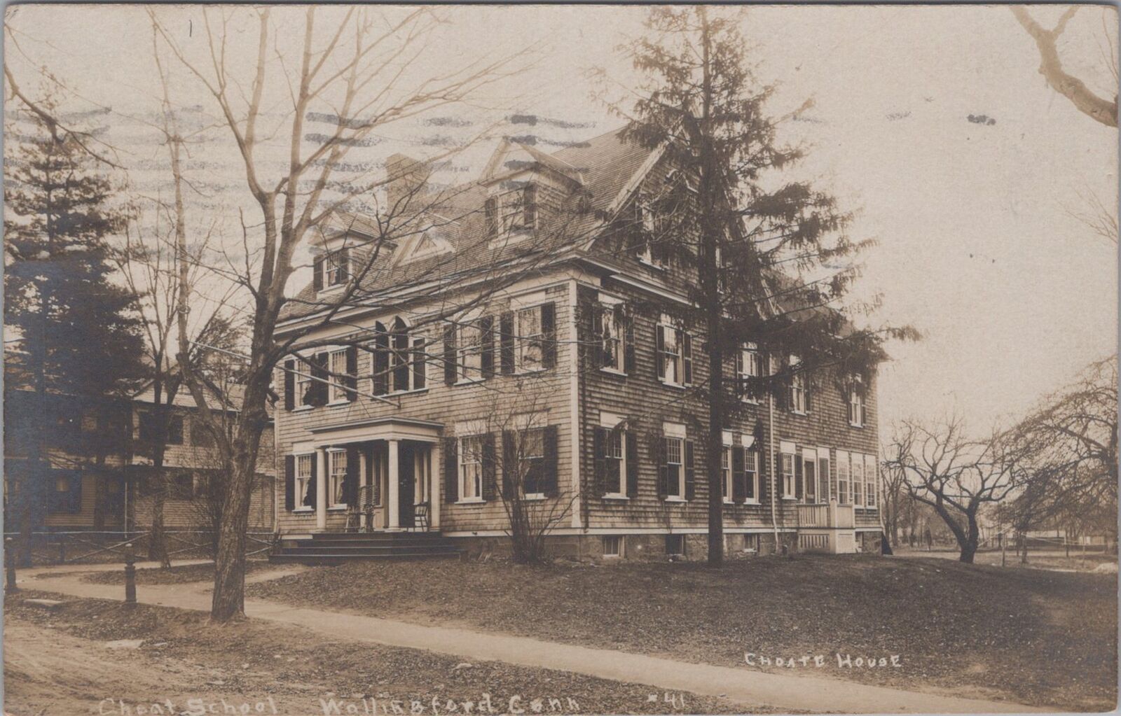Choate School House Wallingford Connecticut 1907 RPPC Photo Postcard