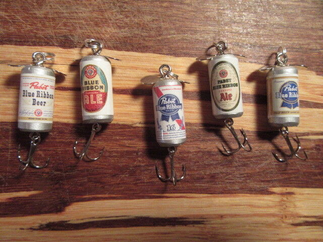 Pabst Blue Ribbon Genuine Ale 5 Different Vintage Beer Fishing Lures     