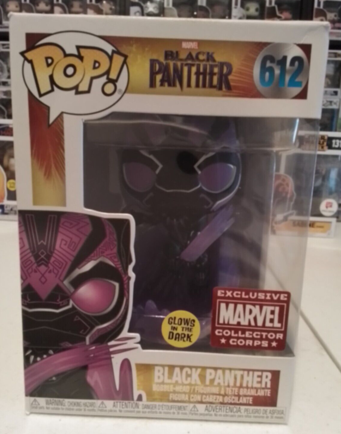 Funko Pop #612 Black Panther - Glow in the Dark - Marvel Collector Corps