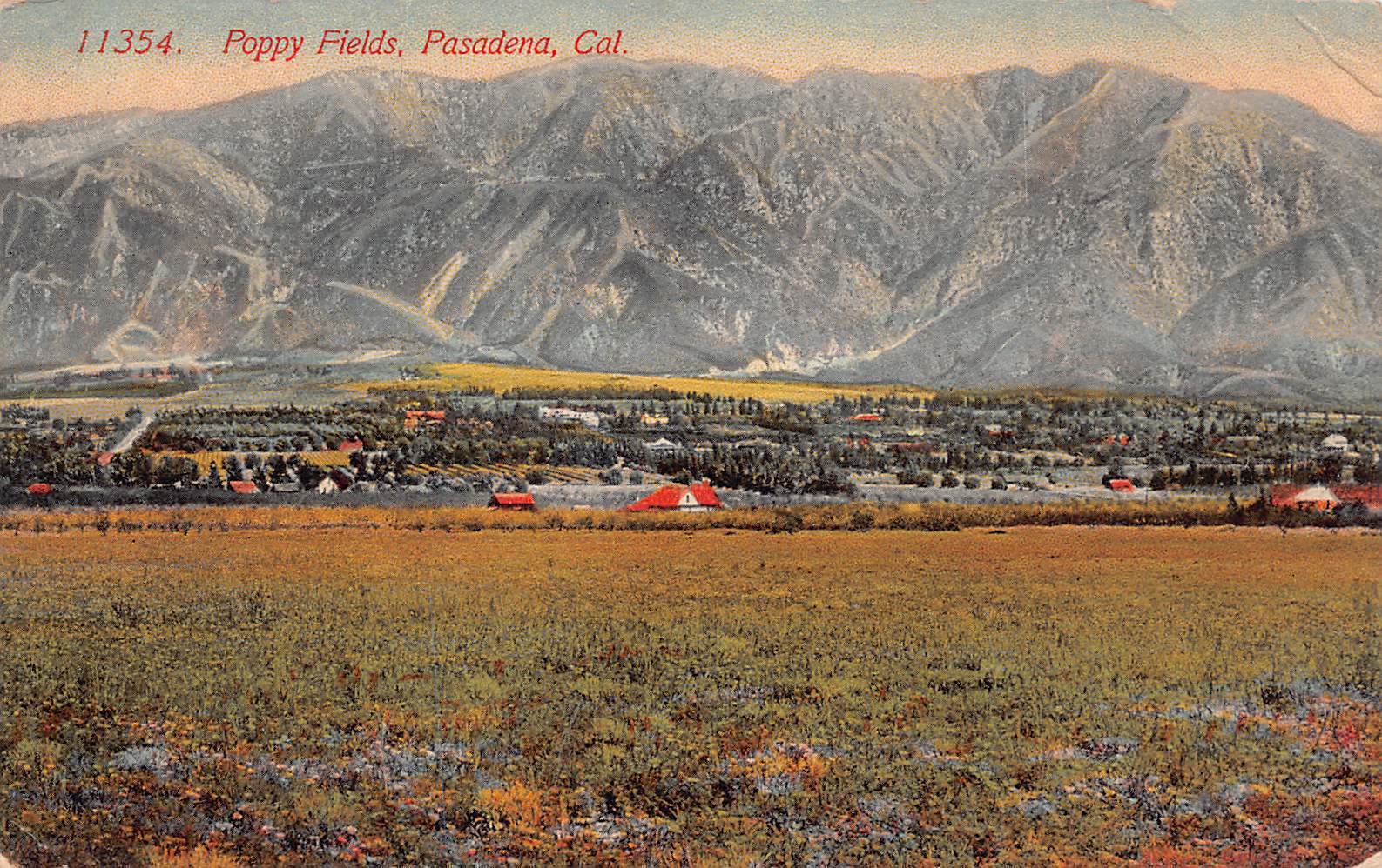 Pasadena CA California Downtown View 1910s Vintage Scenic Postcard J9