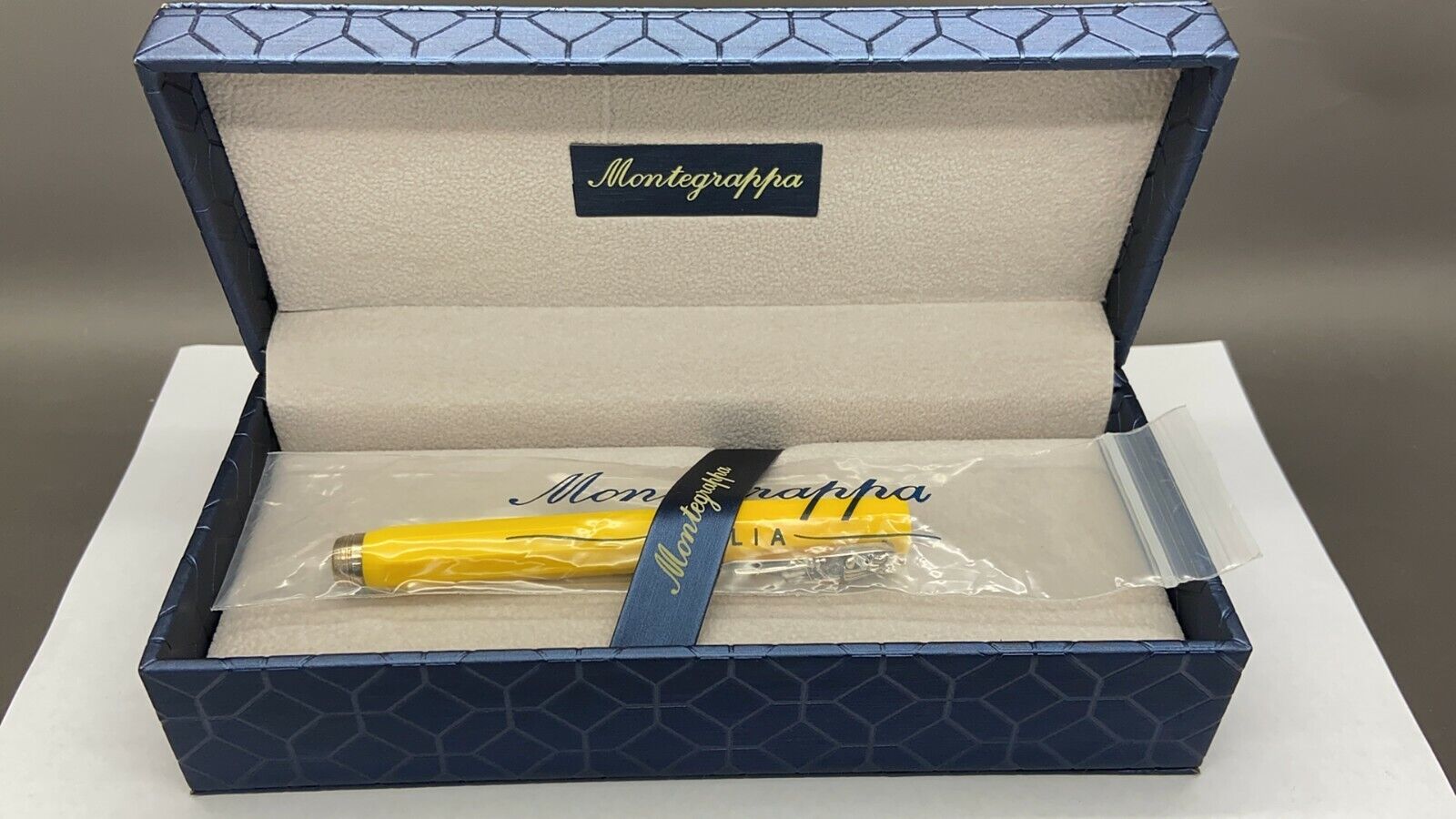 Montegrappa Micra RB Resin Yellow Warrior Pen Sterling Silver