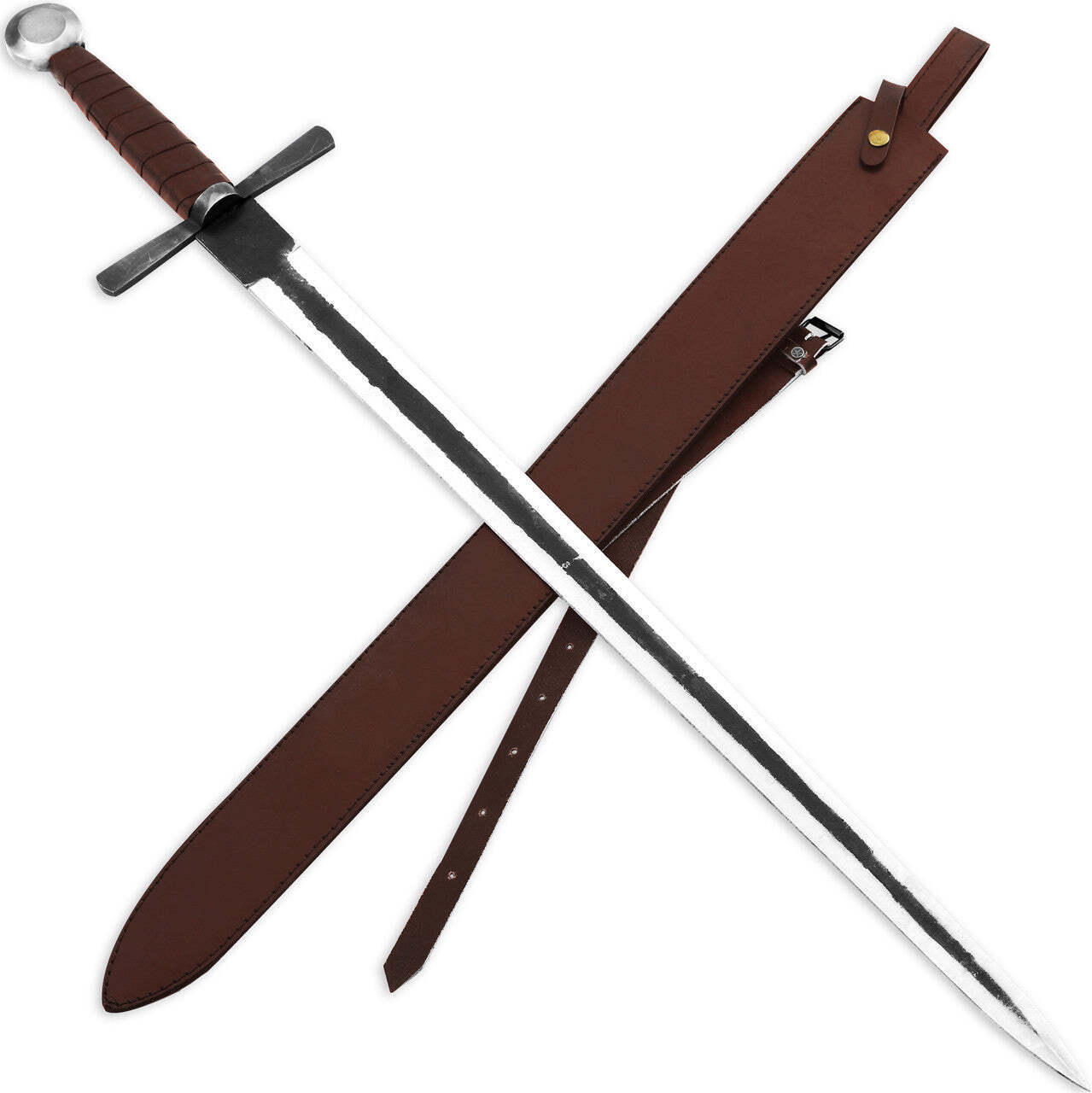 The Royal Enforcer Exquisite Hand-Forged Medieval Knights Sword Elegance Leather