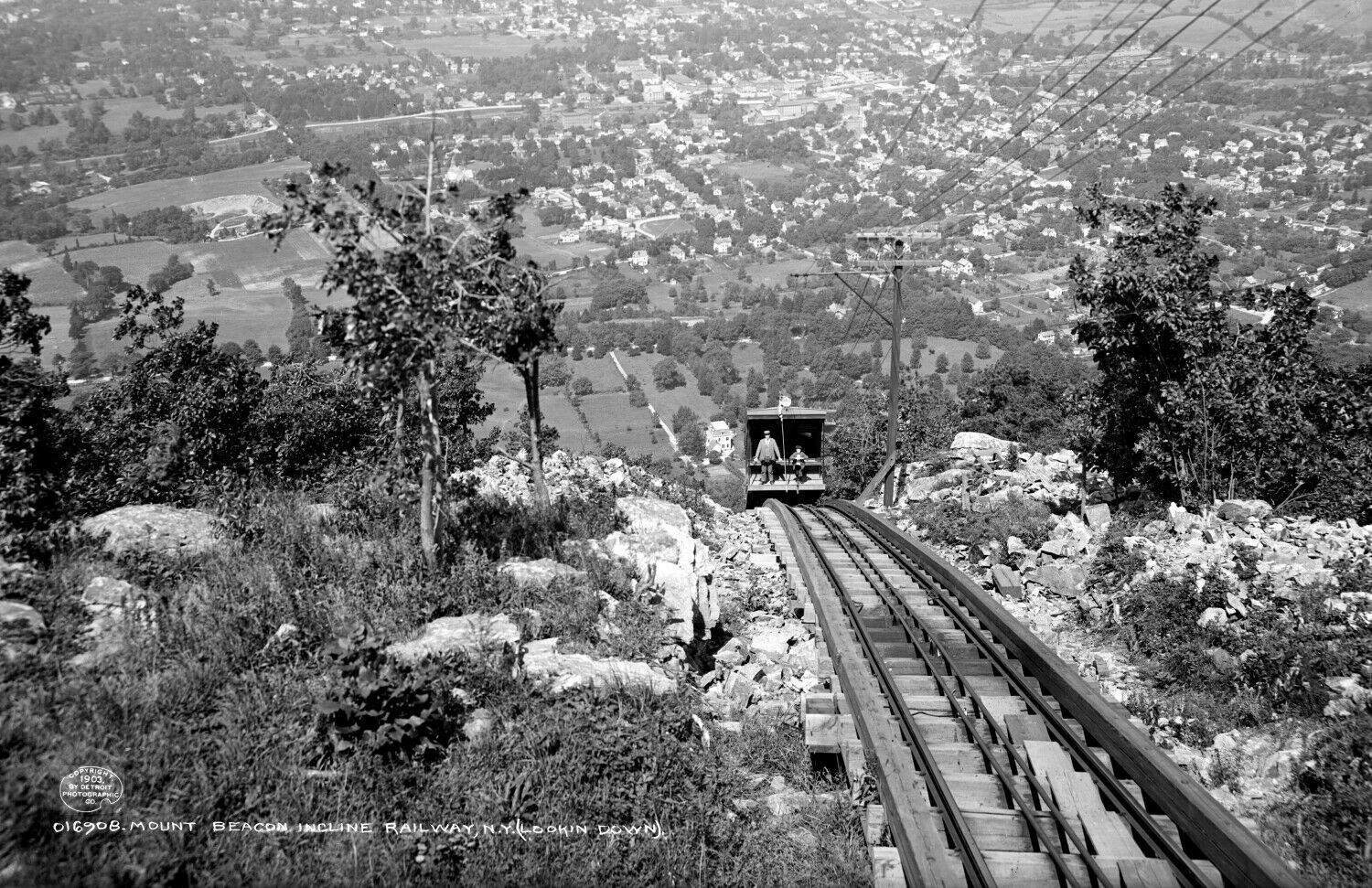 1903 Mount Beacon Incline Railway NY Old Vintage Photo 8.5\