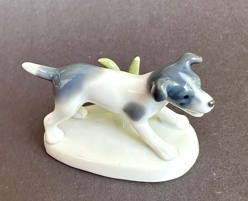 Vtg Metzler Ortloff Walter Bosse Mini Figureine Art Deco Playful Puppy Dog Gray