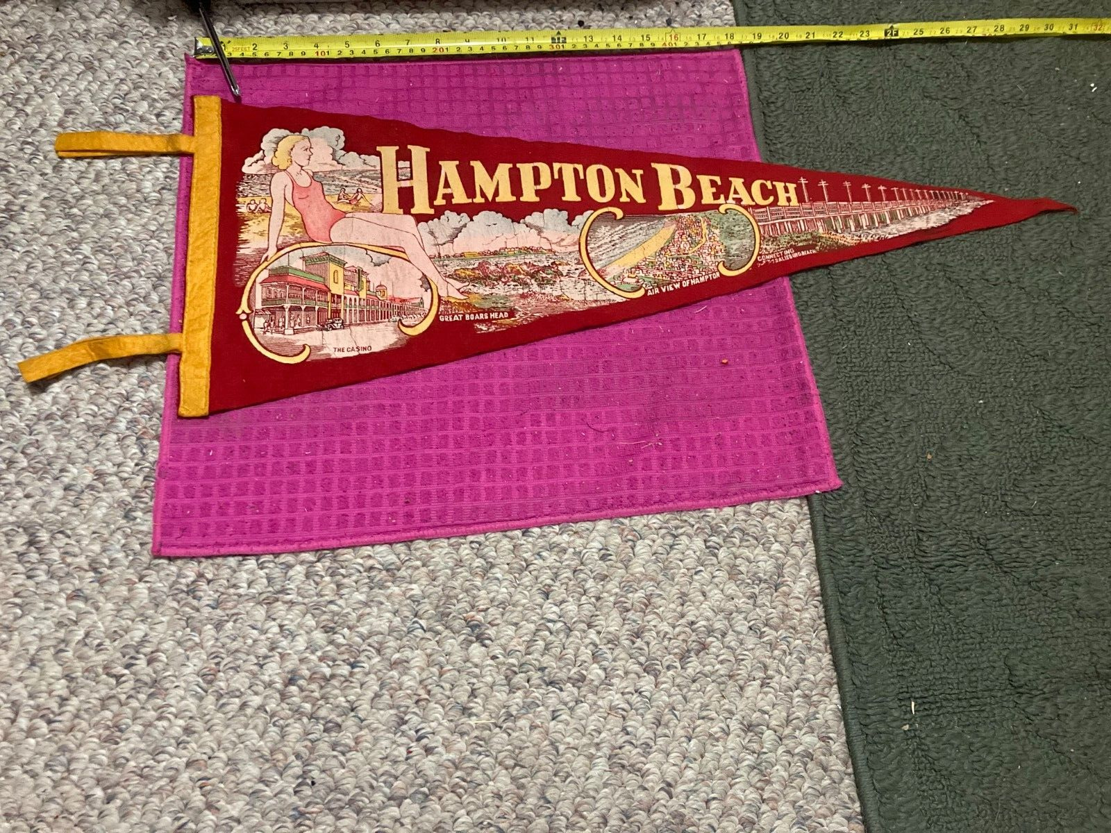 Rare Hampton Beach NH PENNANT Great Boars Head THE CASINO Connecting Salisbury