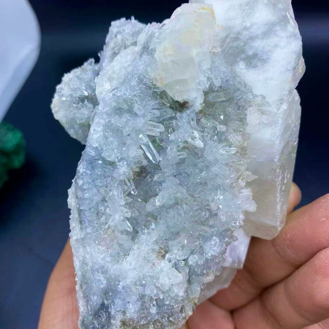 1.16LB Beautiful  Natural White Calcite Quartz Crystal Cluster Mineral Specimen