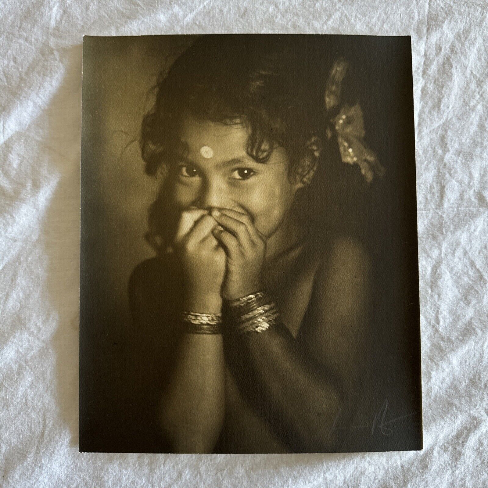 Indian Girl ORIGINAL PHOTOGRAPH JOHN M. POST SIGNED In Pencil 8x10”