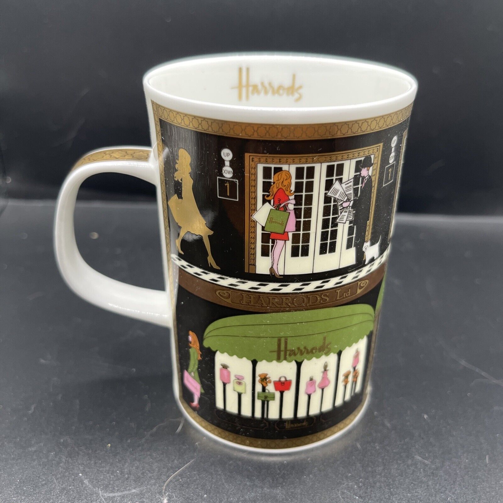 Harrod’s Fine Bone China Mug England Department Store Advertisement Souvenir