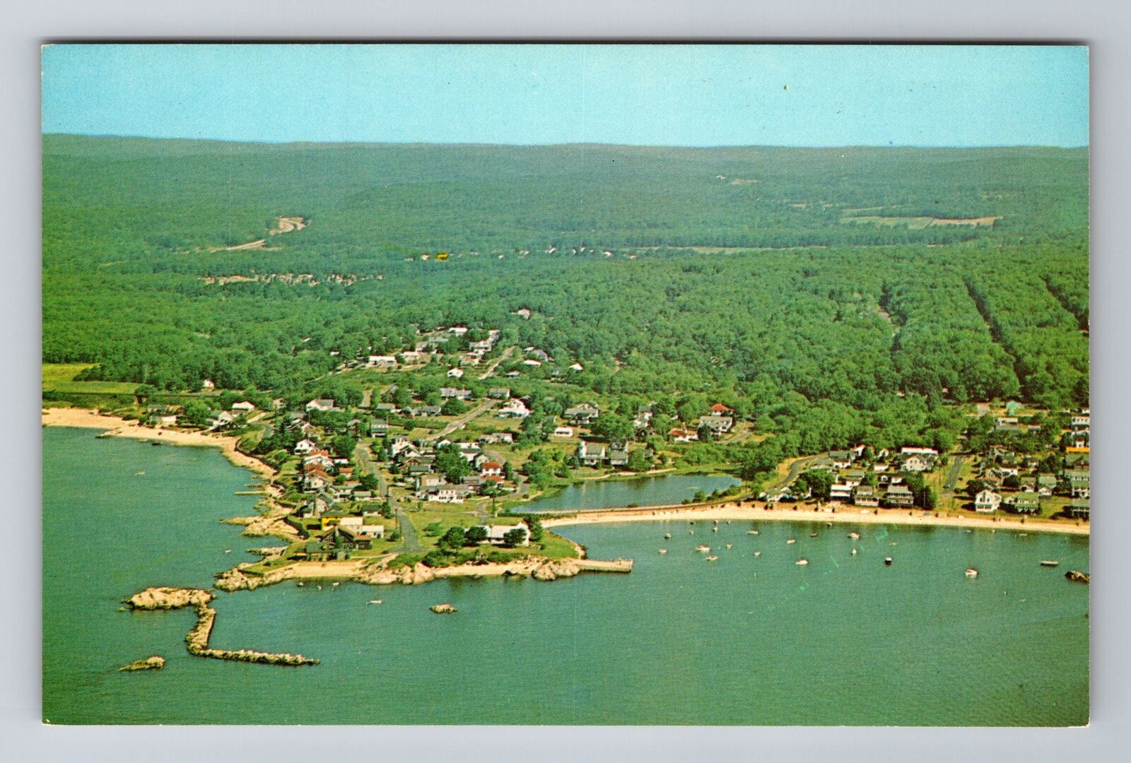 Niantic CT-Connecticut, Aerial View Giant's Neck, Antqiue Vintage Postcard