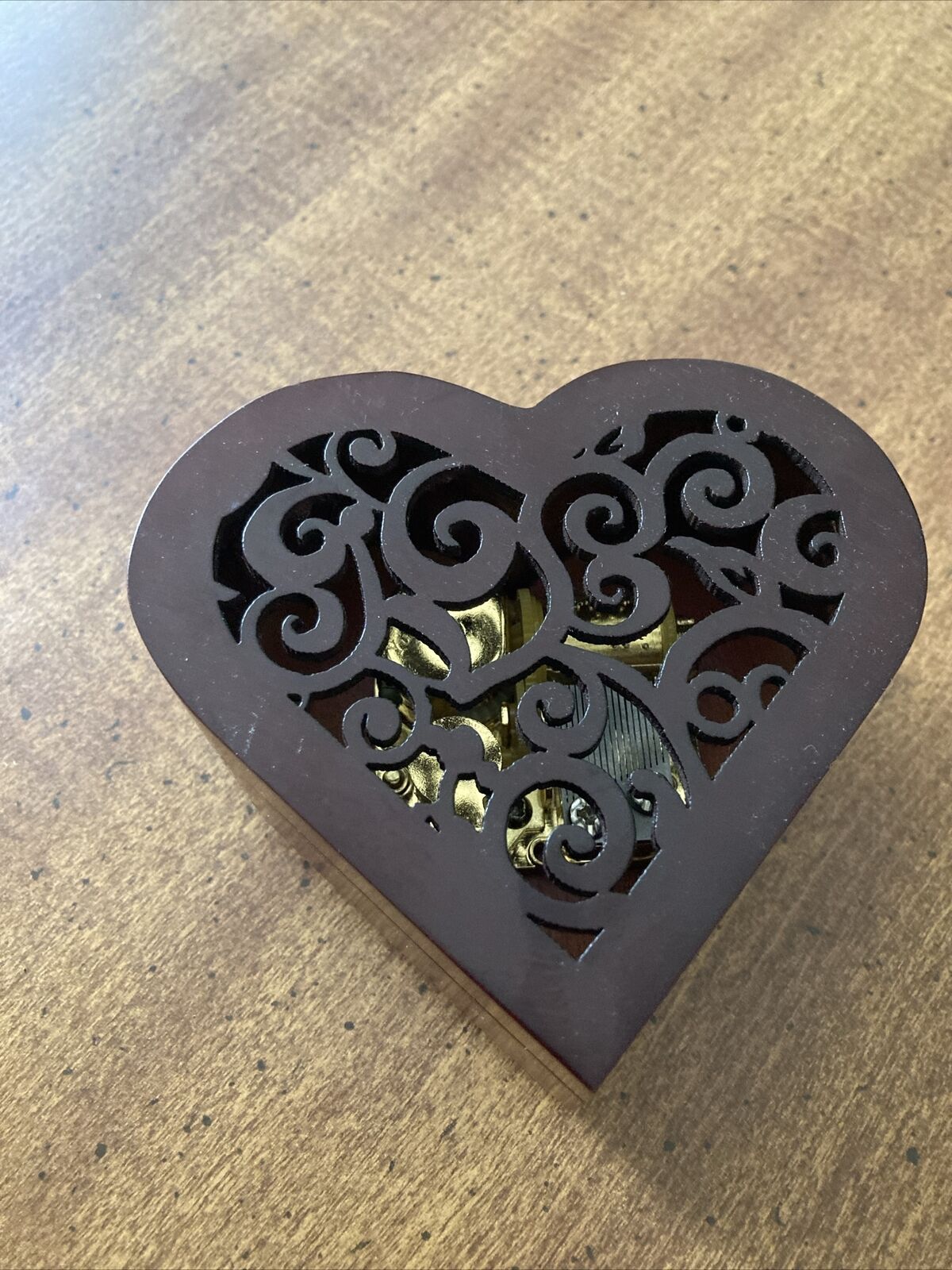 Wooden Heart Shape Music Box Gift for Christmas Birthday Valentine's Day 4”