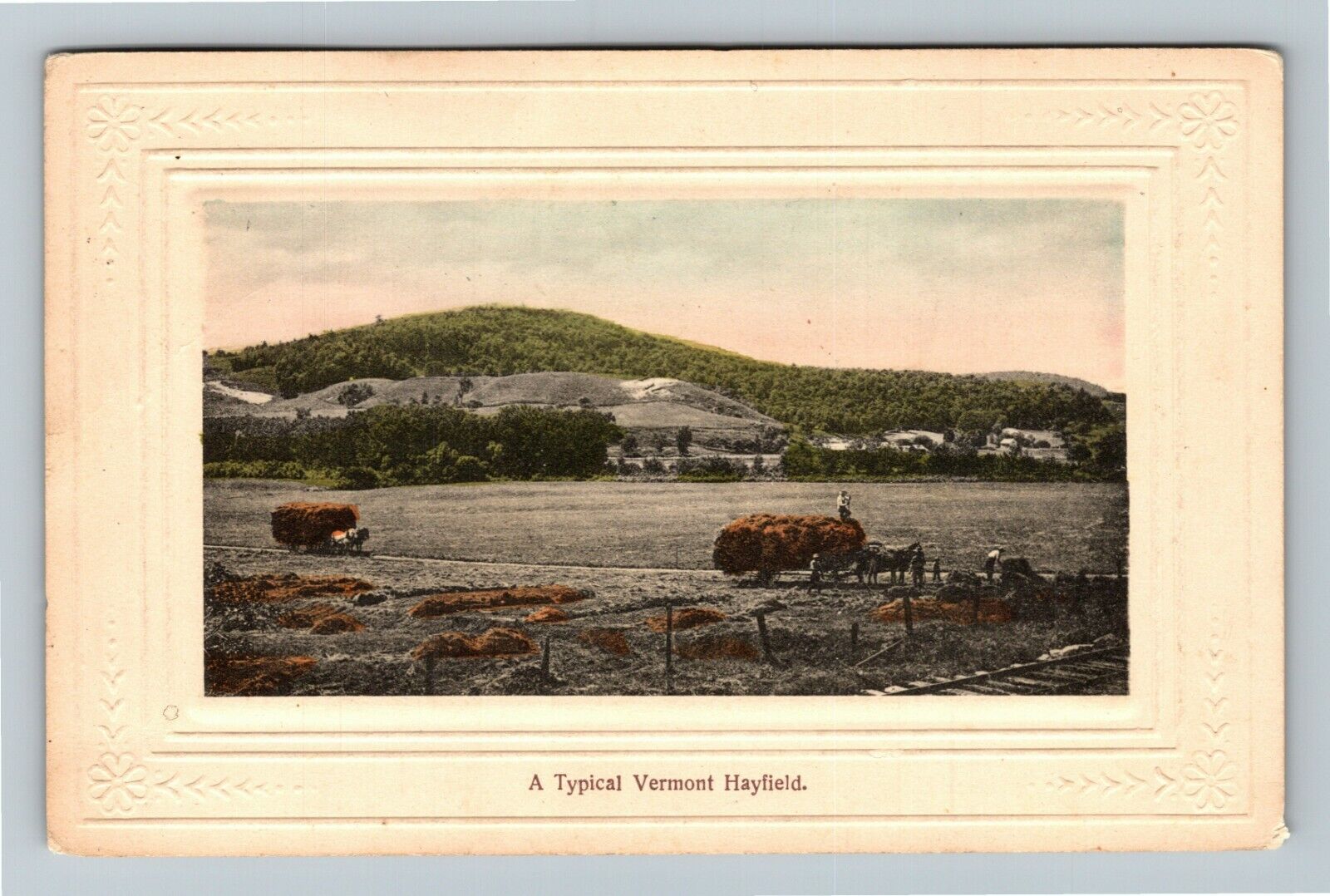 A Typical Vermont Hayfield, Embossed c1914 Vintage Souvenir Postcard