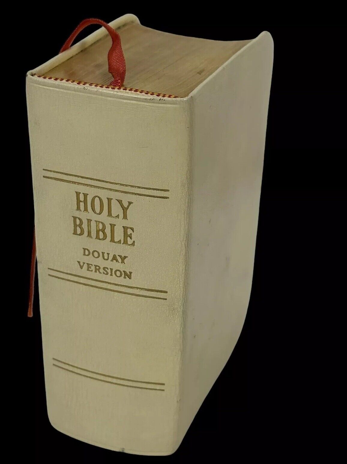 Extremely RARE White Holy Bible Douay Version 1956 London Catholic Truth Society