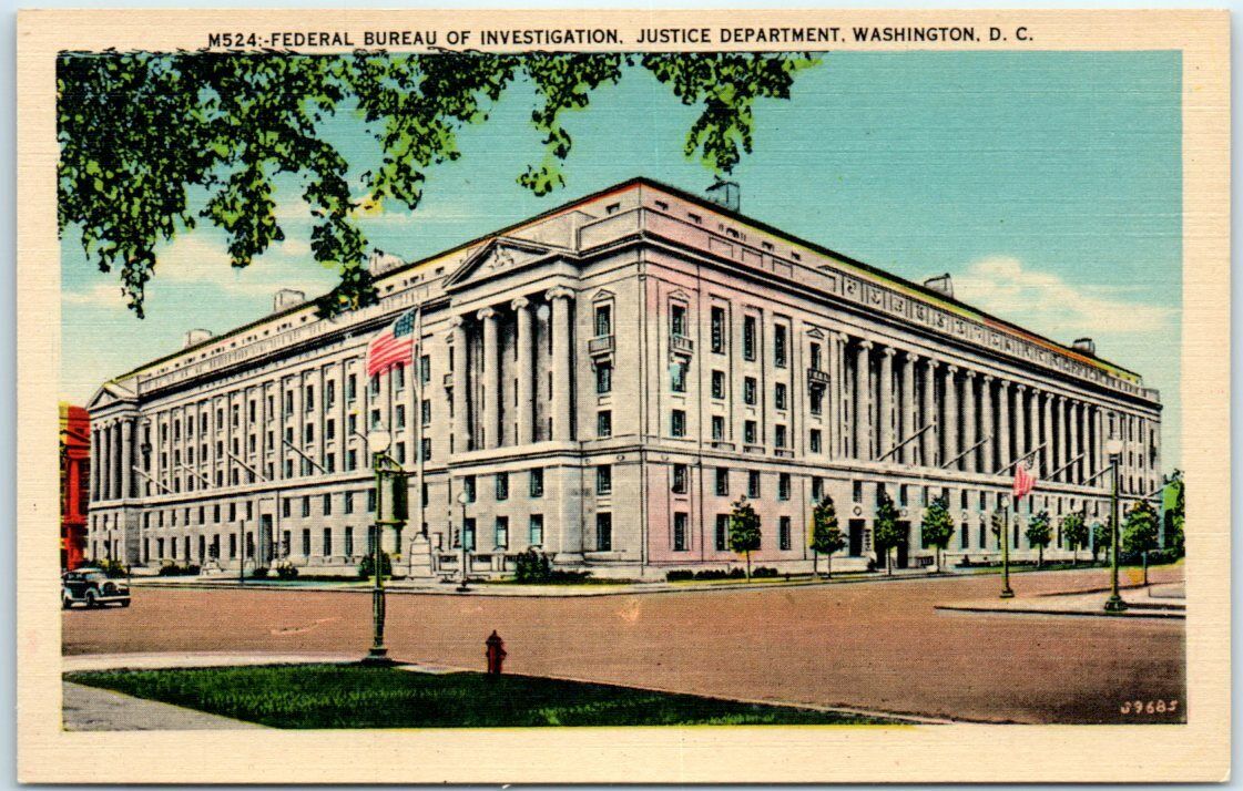 Postcard - Federal Bureau Of Investigation, Justice Department, Washington, D.C.