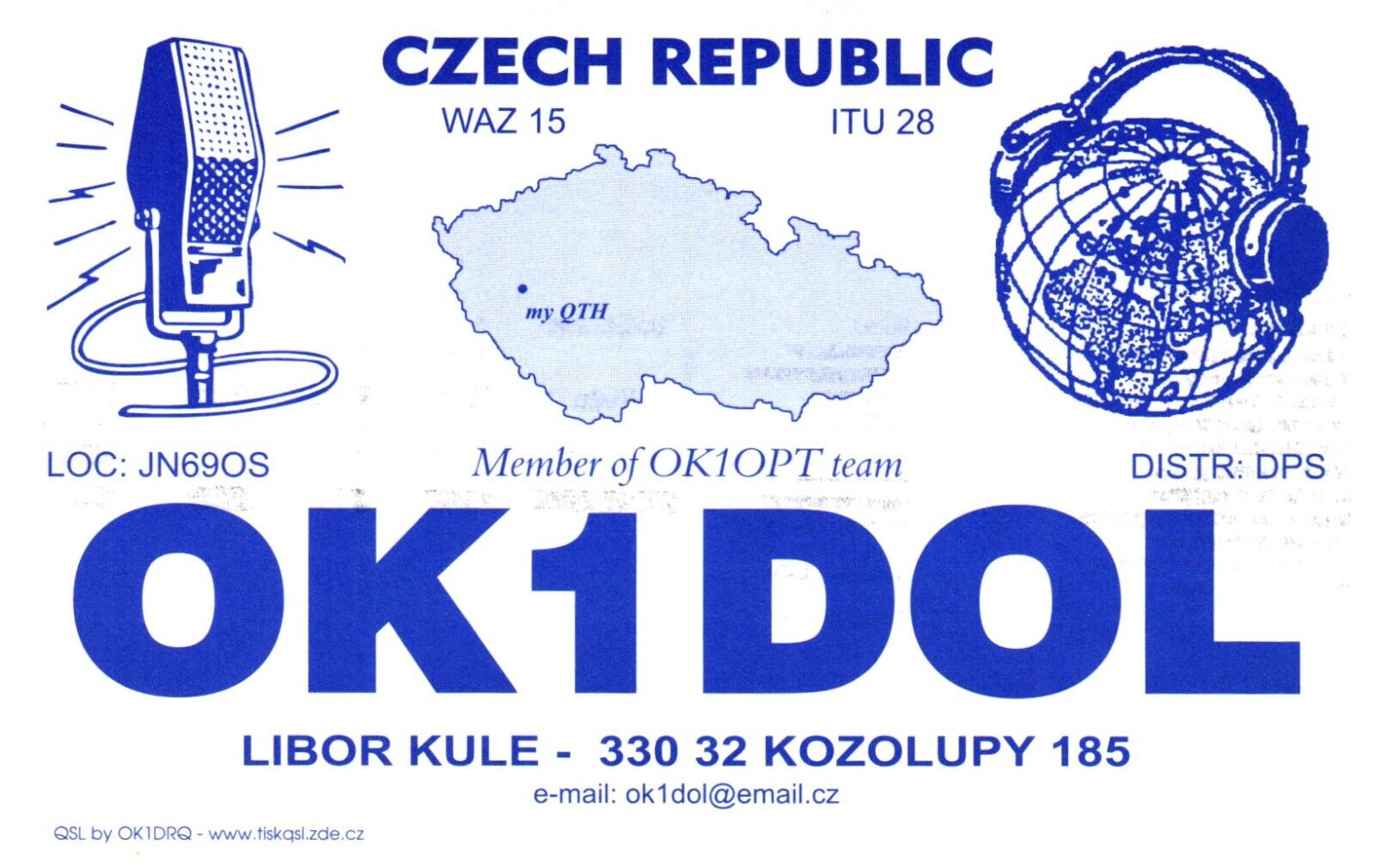 Kozolupy Czechoslovakia OK1DOL QSL Radio Postcard