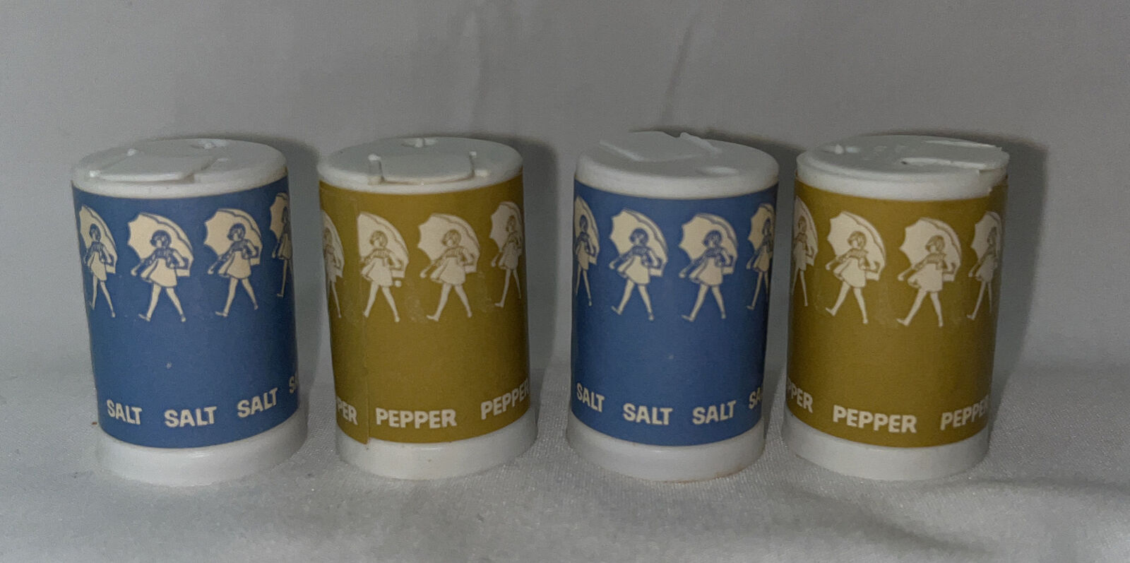 Vintage Miniature Morton Salt and Pepper Shakers 2 Sets