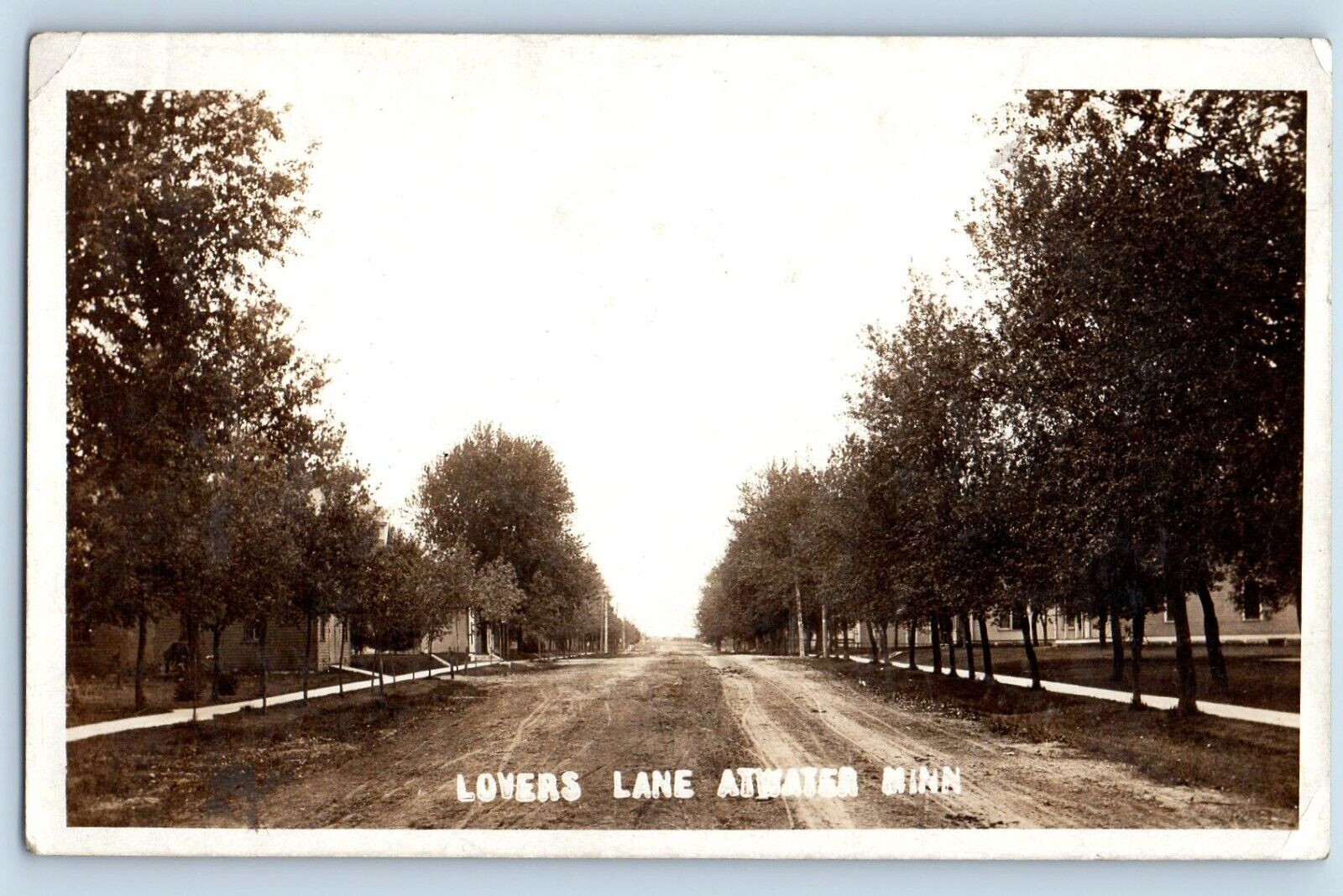 Atwater Minnesota MN Postcard RPPC Photo Loves Lane Dirt Road 1908 Antique