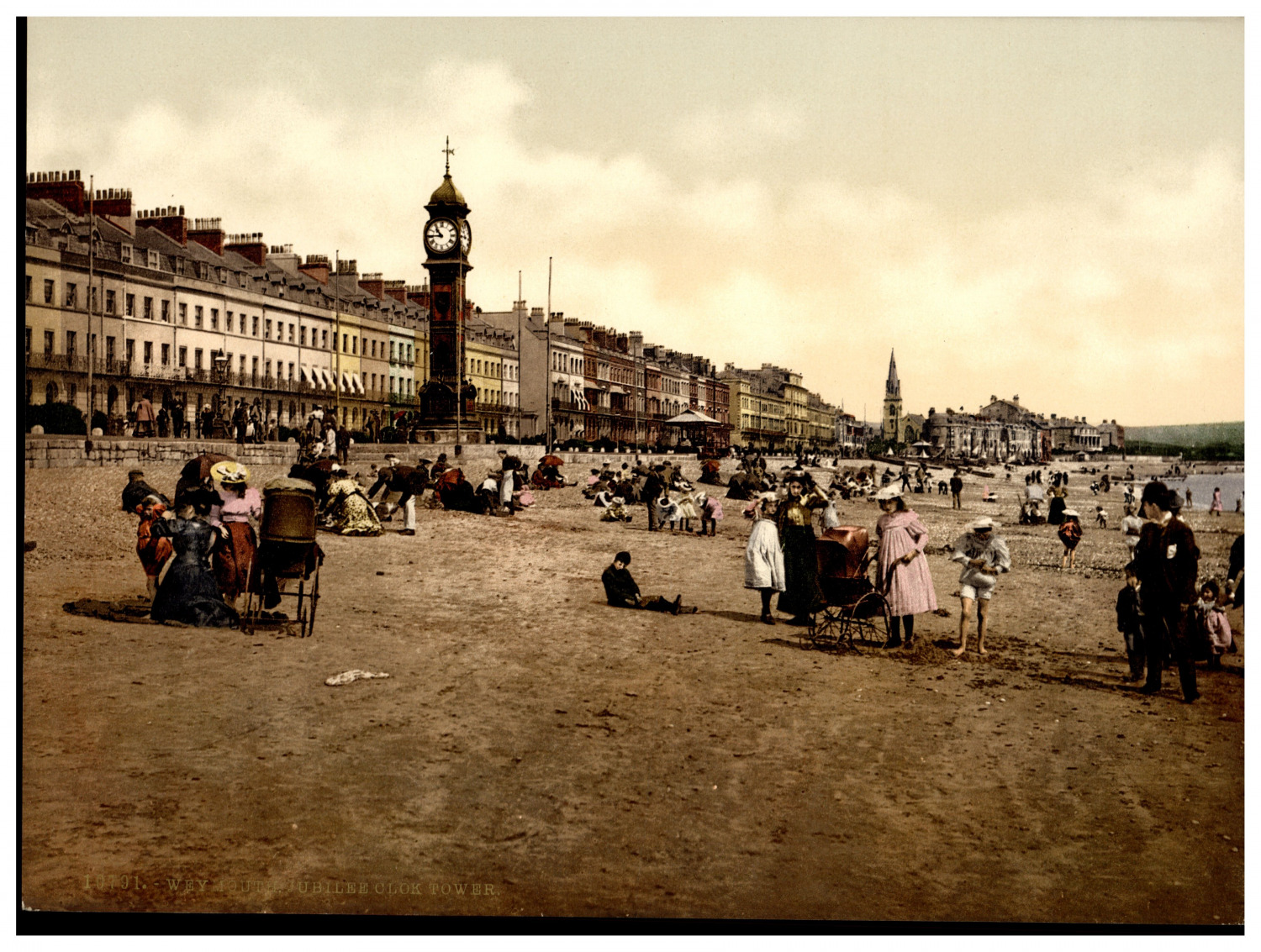 England. Weymouth. Jubilee Clock Tower. Vintage Photochrome by P.Z, Photochrome