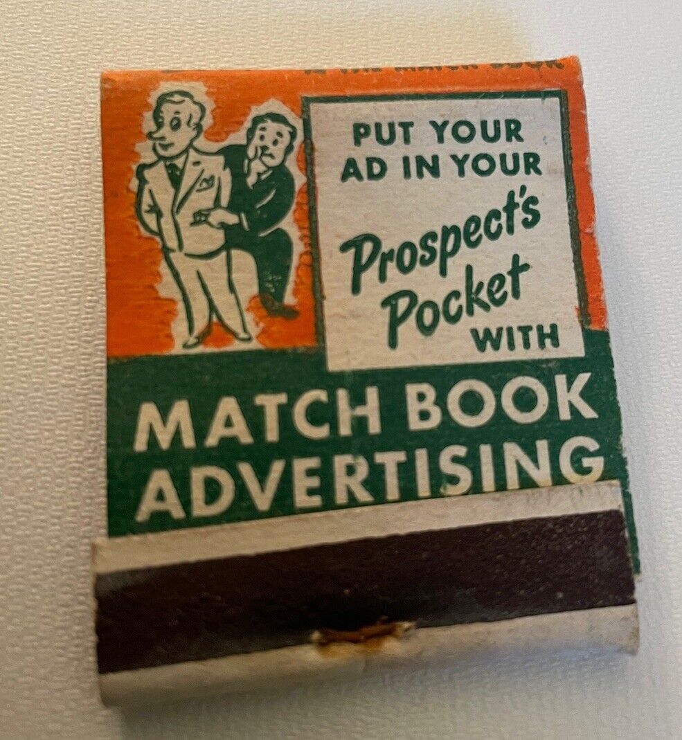 1940’s Diamond Match Co. Matchbook Advertising  Unstruck Full Springfield MA