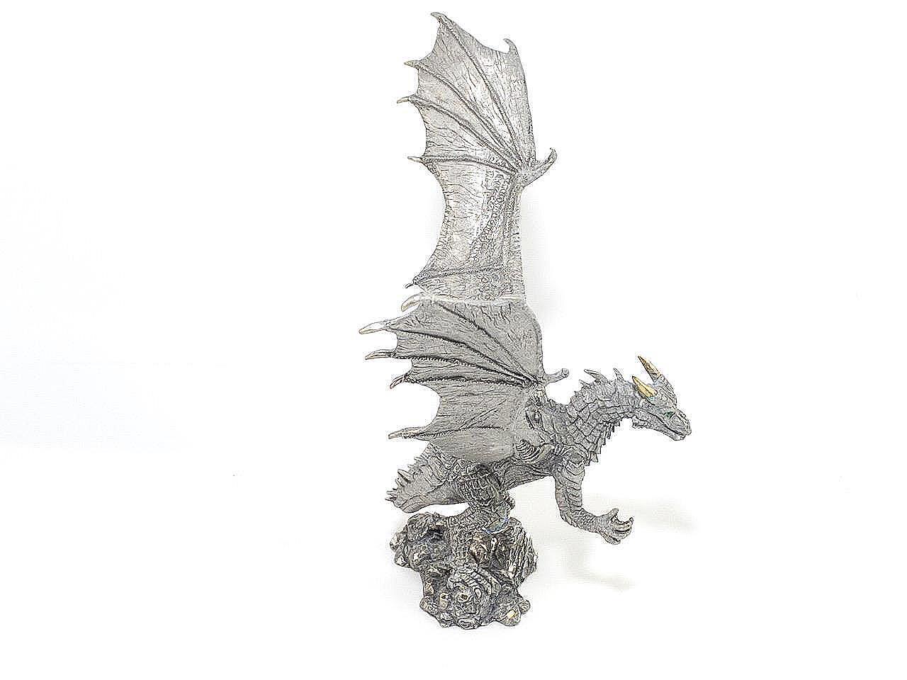 Rawcliffe Pewter Drax Dragon Wings & Crystals Figurine USA 2000, Very Good, Rare