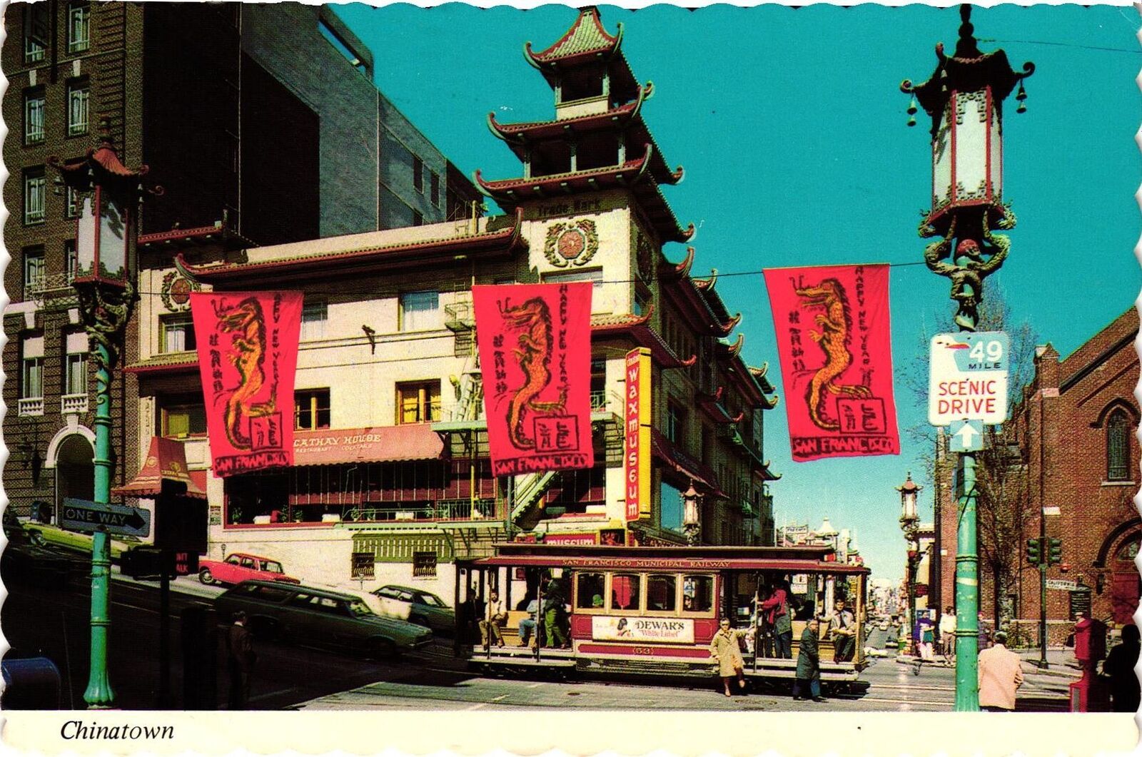 Vintage Postcard 4x6- GRANT AVENUE, CHINATOWN, SAN FRANCISCO, CA.