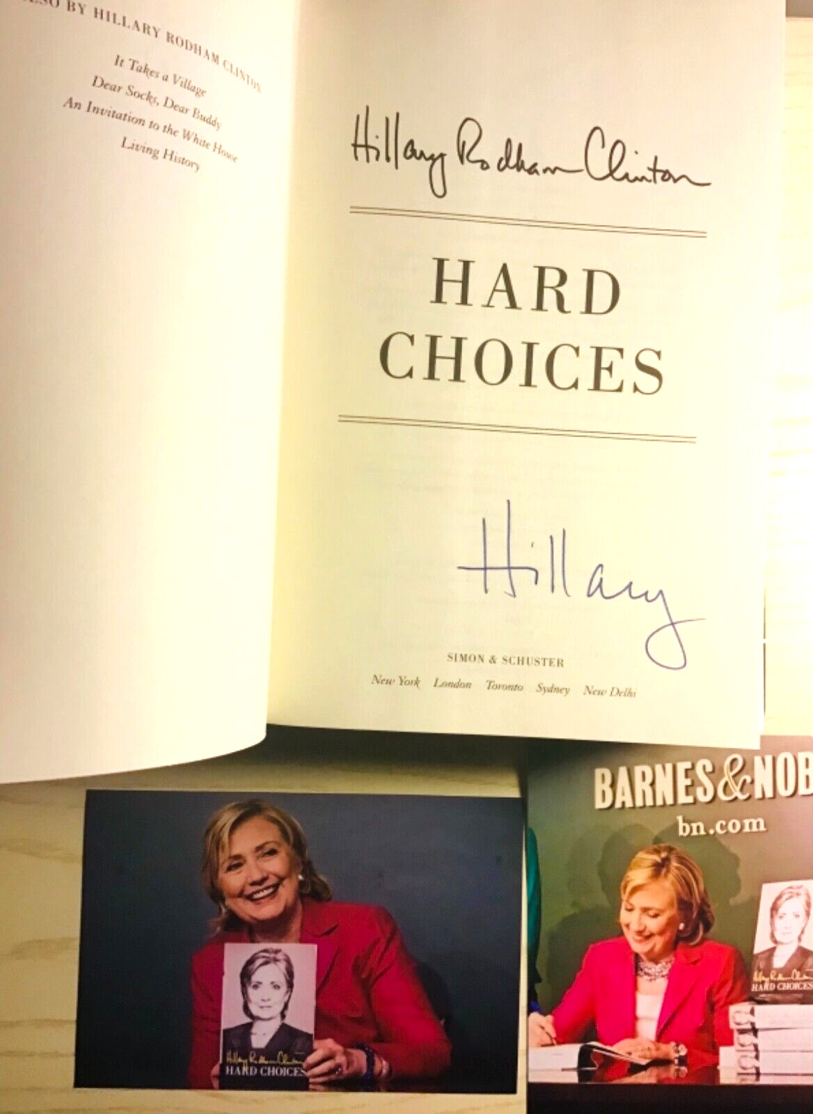 HILLARY RODHAM CLINTON autograph signed Hard Choices Book 1st Edition Hardcover