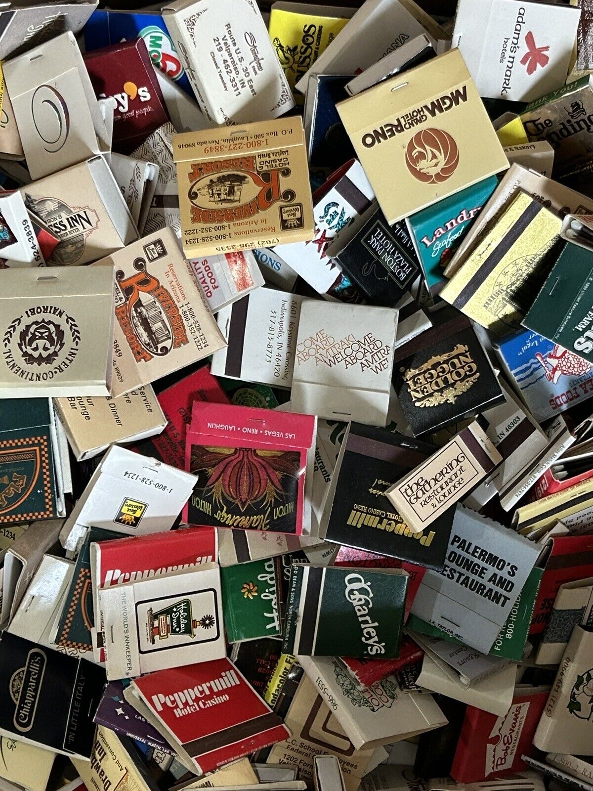 Random VINTAGE MATCH BOOK MATCH BOX LOT Of 10 W/MATCHES Great Condition On Most.