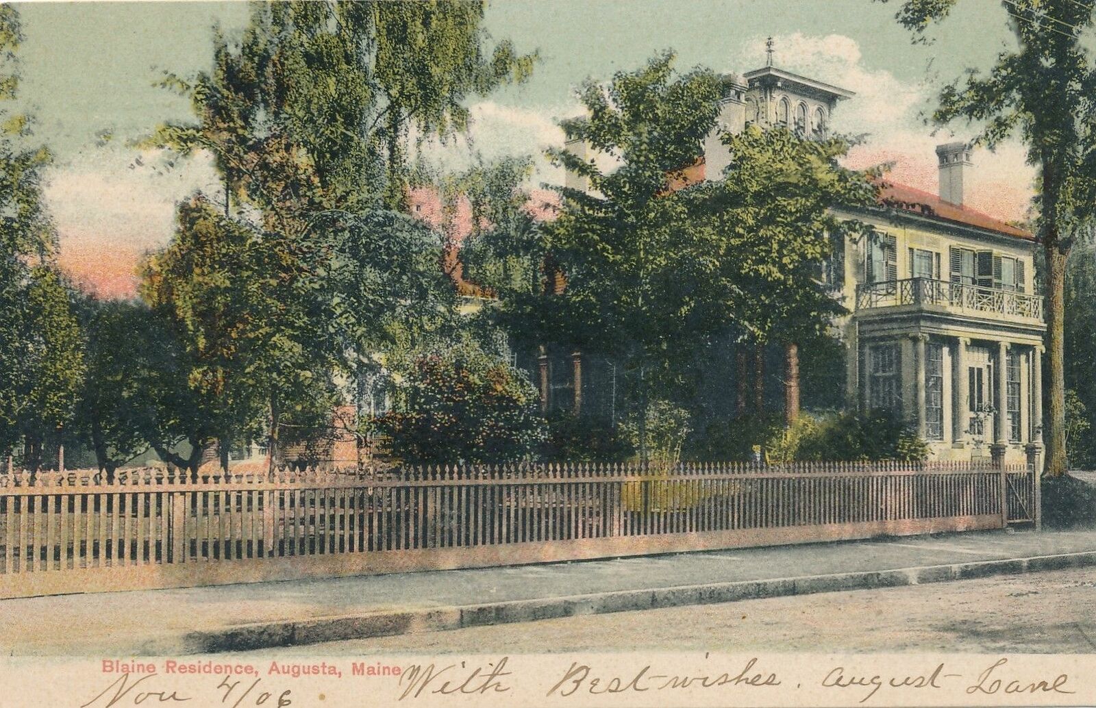 AUGUSTA ME - Blaine Residence - udb (pre 1908)