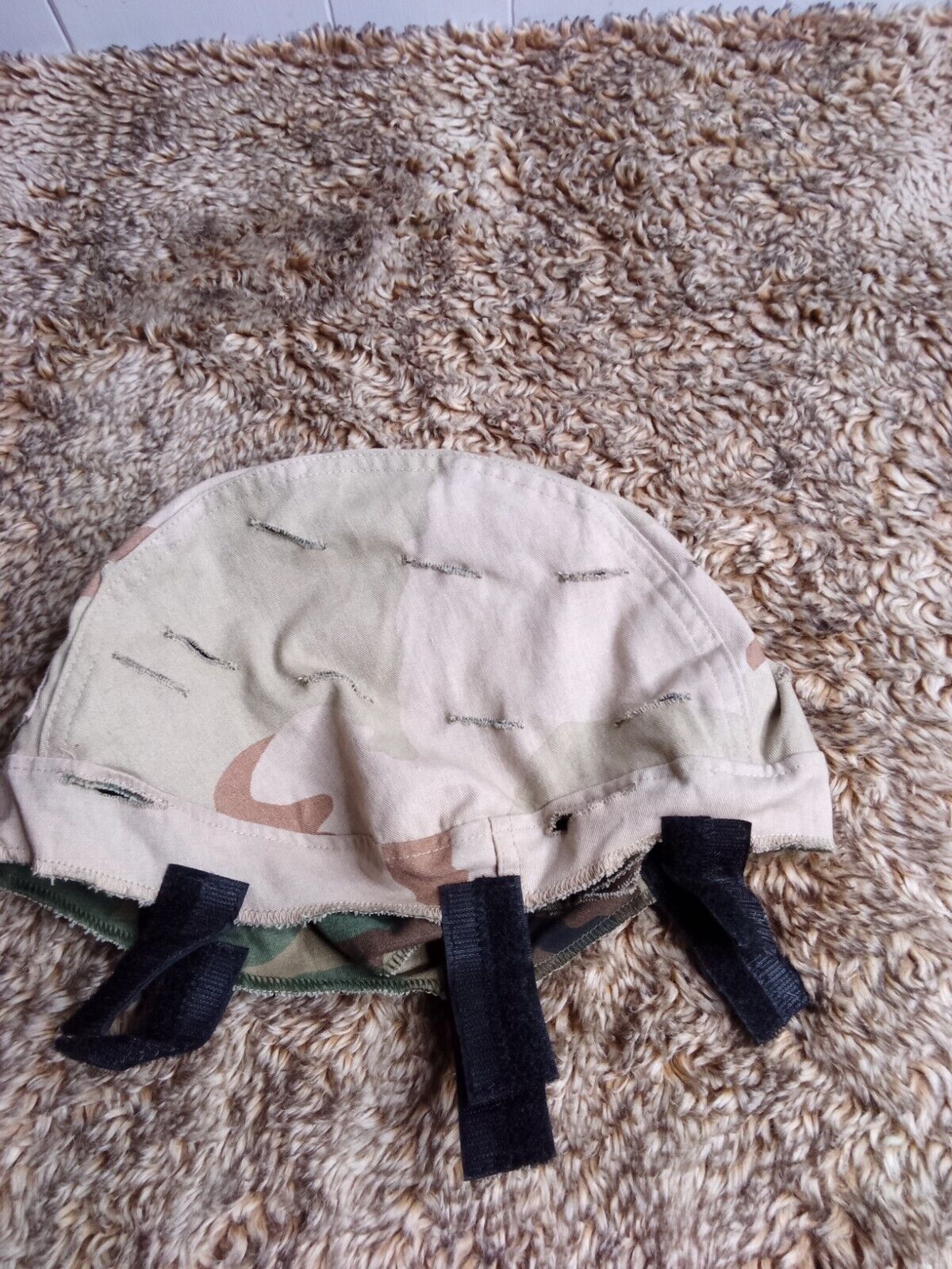 MSA Reversible Desert Camo / M81 Woodland Military Helmet Cover Size M/L