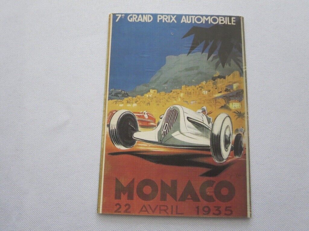 1935 Monaco Grand Prix Automobile Racing Car Postcard Post Card - Reproduction 
