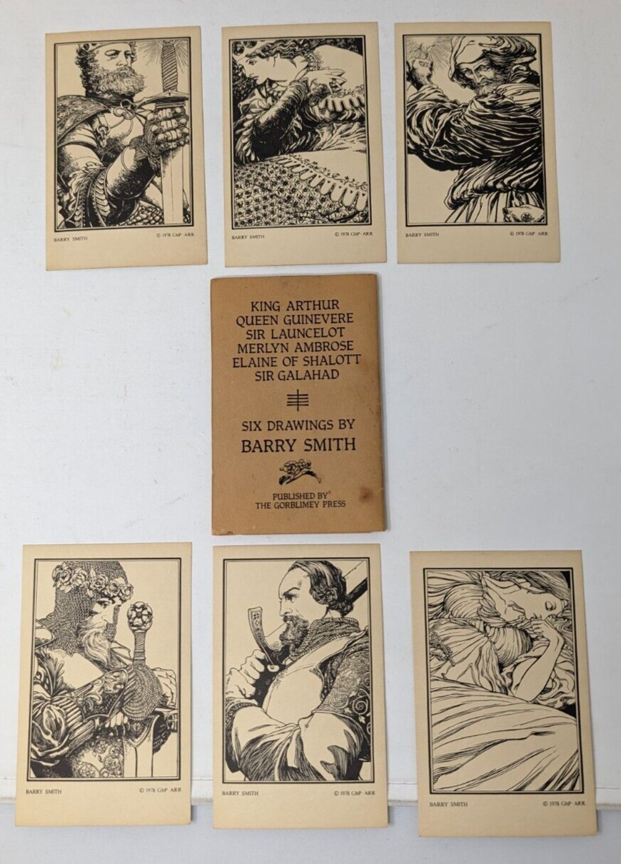 Barry Windsor Smith 1978 FIRST EDITION Excalibur Gorblimey Press set of 6 cards