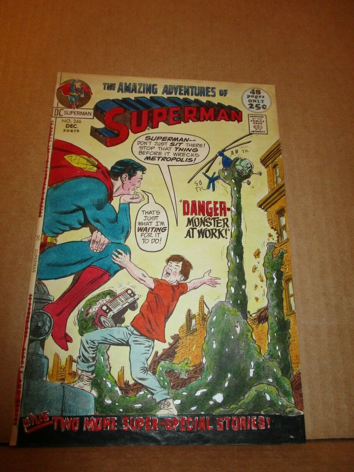 Superman 246 COVER ART HAND PAINTED COLOR GUIDE Curt Swan`71 Jack Adler Painting