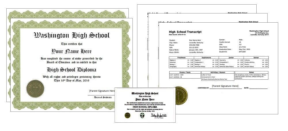 Real High School Diploma with transcripts for people that don’t have one