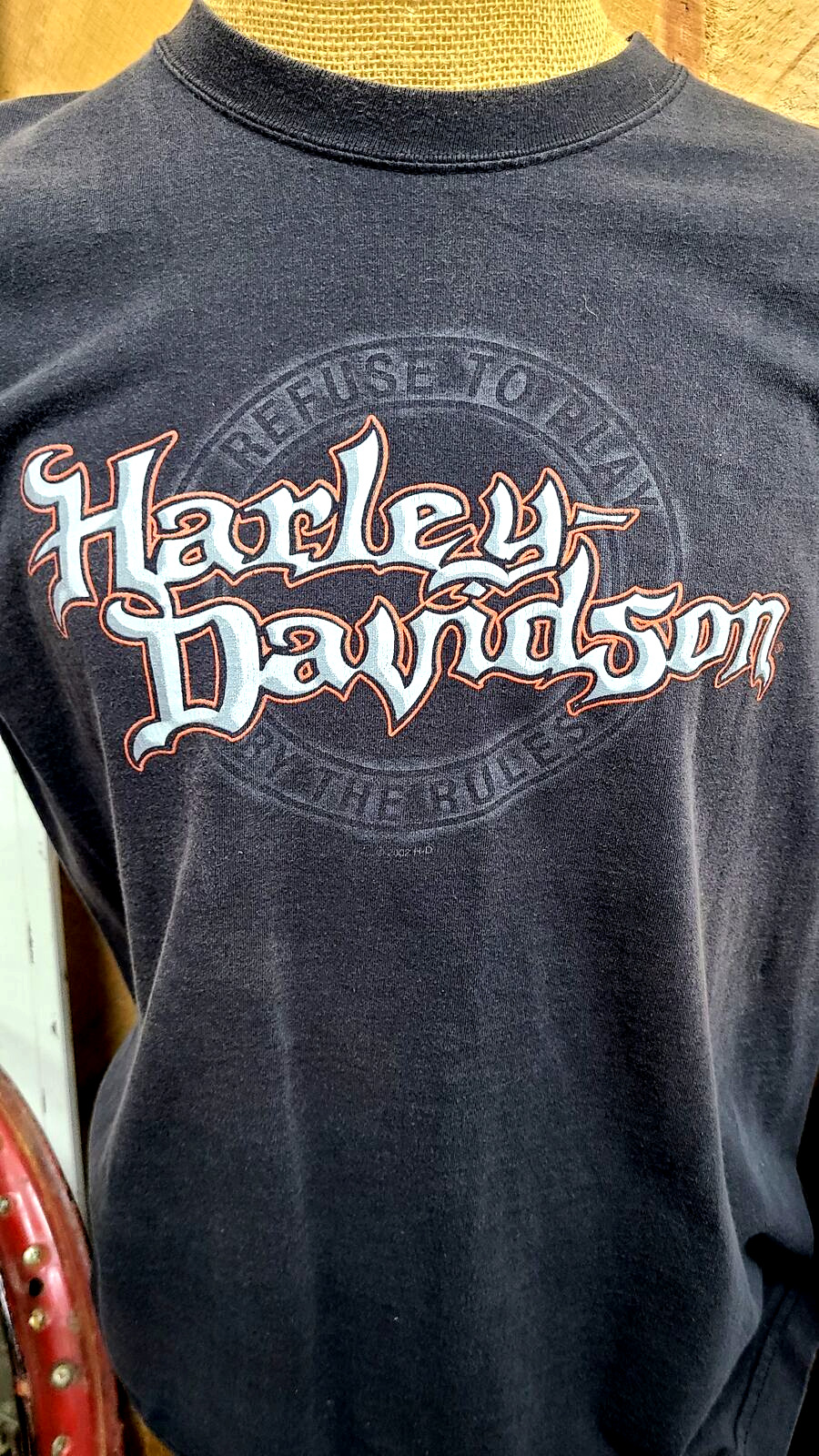 Vtg '02 Harley Davidson T-Shirt- Dealer Lance's Mansfield, PA Sleeveless Mn's XL