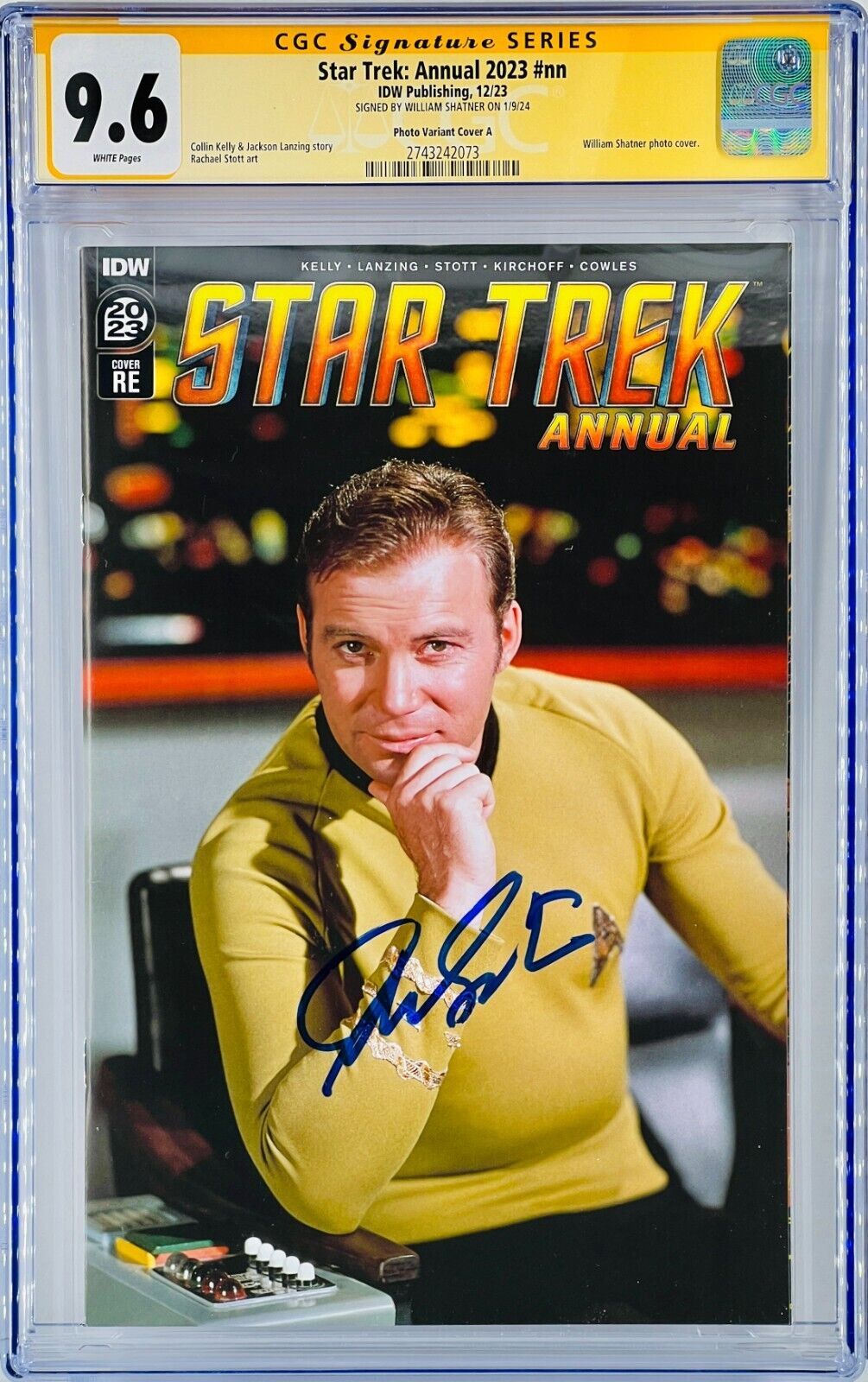 William Shatner Signed Photo Cover CGC SS Graded 9.6 Star Trek Annual #nn