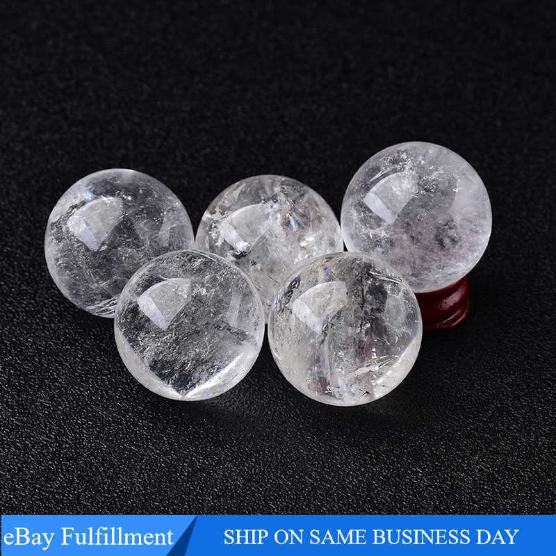 50mm Natural Clear Quartz Crystal Sphere Chakra Healing Energy Stone Ball Reiki
