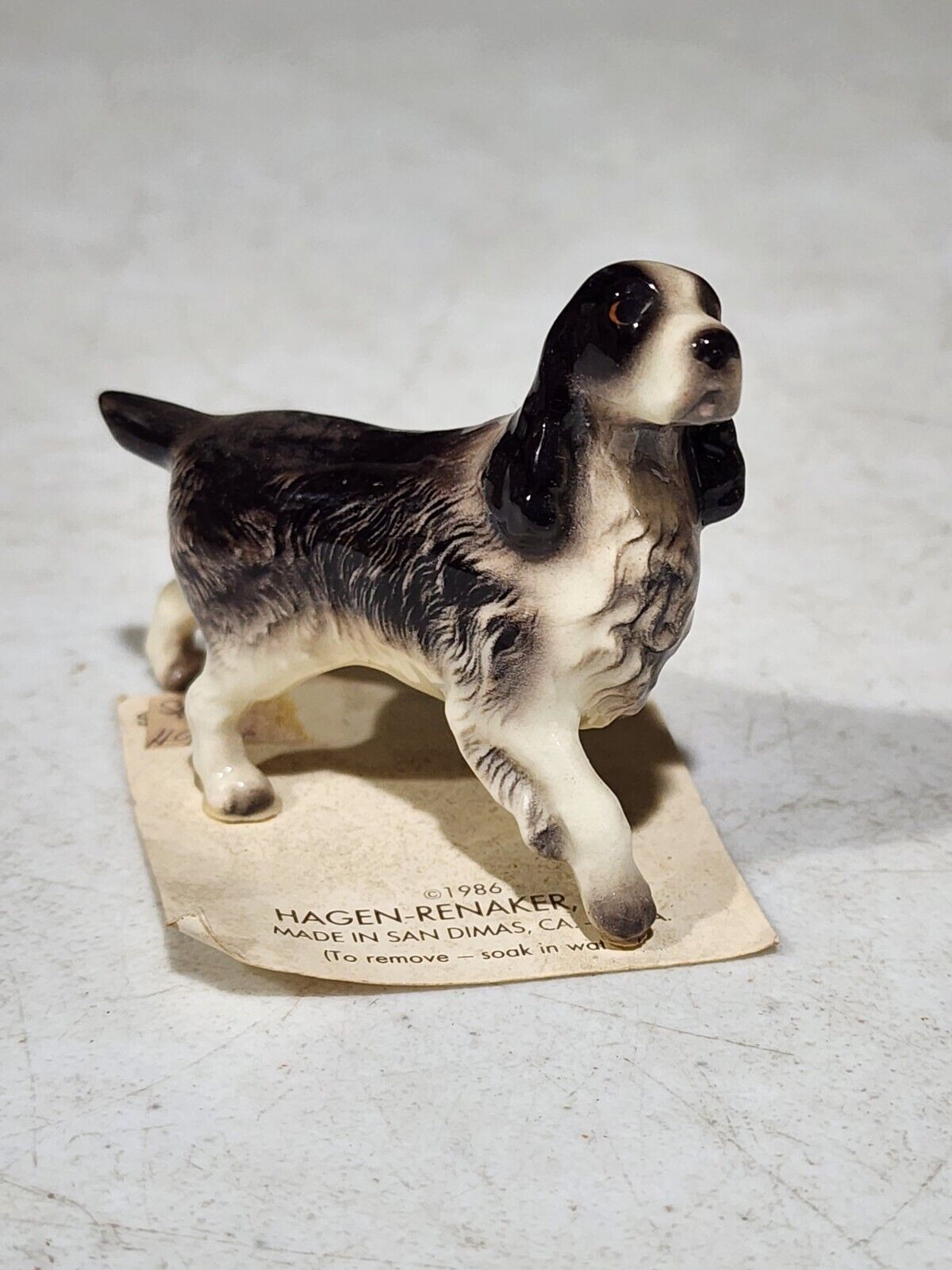 Retired Hagen Renaker English Springer Spaniel Dog ON CARD