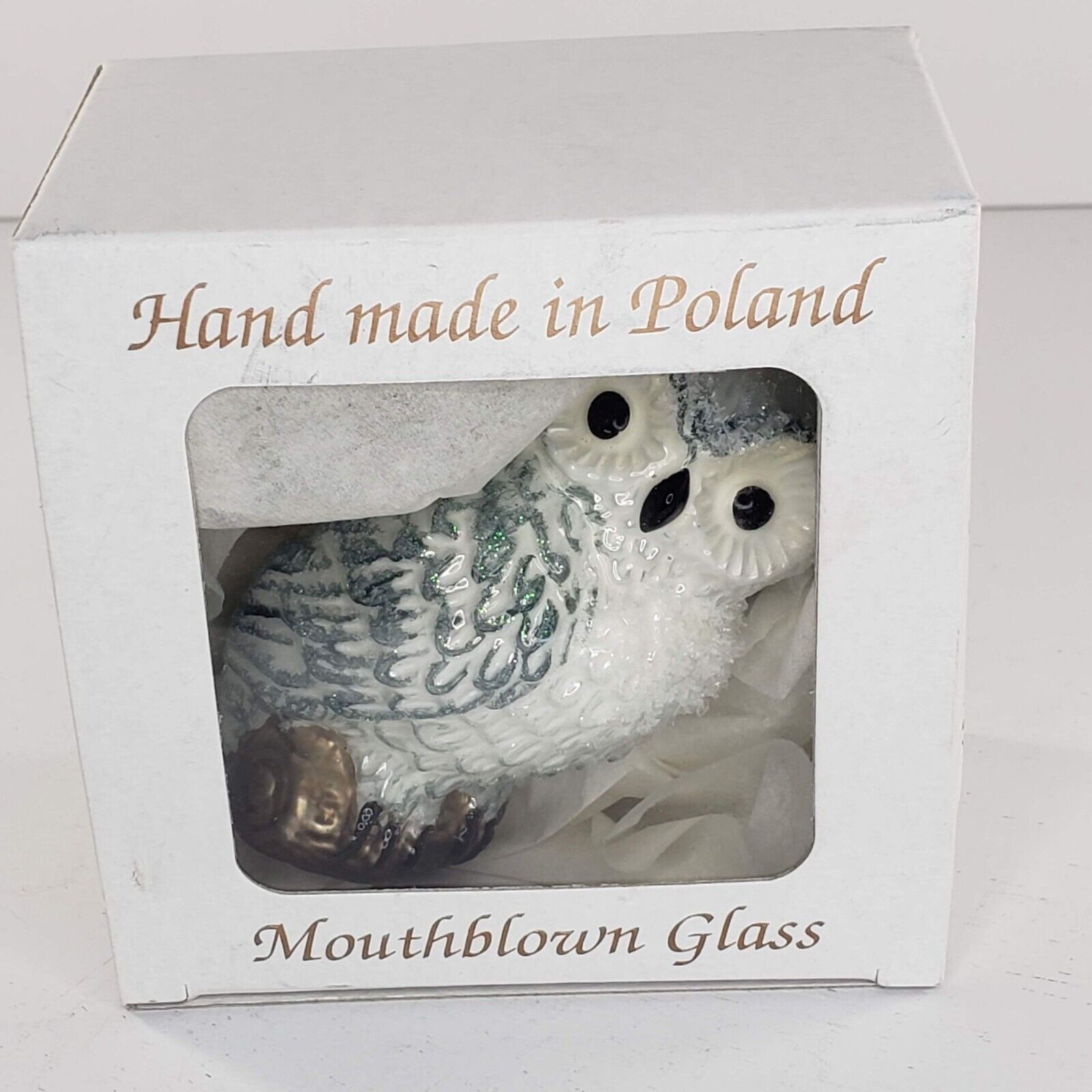 Sewerynski Owl Mouth Blown Glass Ornament Poland Handmade HTF