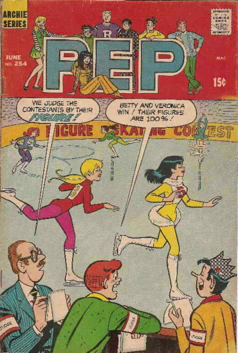 Pep #254 FN; Archie | June 1971 Ice Skating Cover - we combine shipping