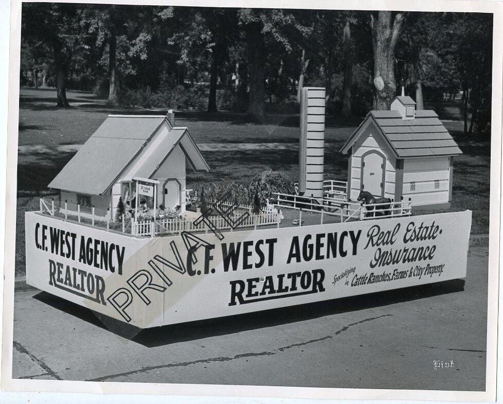 Vintage 8x10 /W Photo Parade?  C.F. West Agency Realtor, Ranches, Farms & City