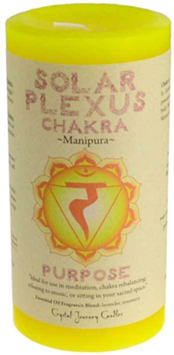 Solar Plexus Chakra Manipura Purpose 6x3 Handmade Essential Oils Pillar Candle