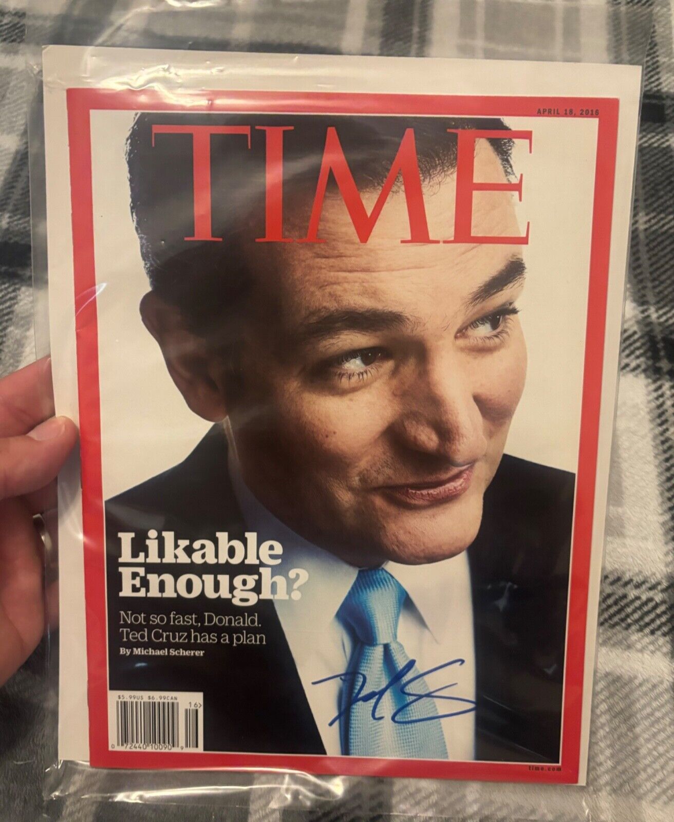 Ted Cruz signed time magazine auto Texas political