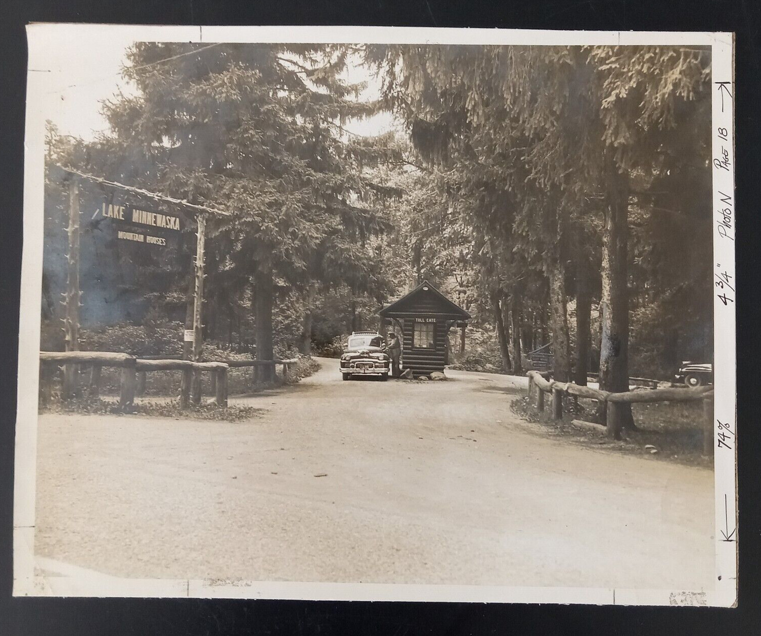 Lake Minnewaska Rochester NY Mountain House Toll Gate c.1950 8x10 Photograph B&W