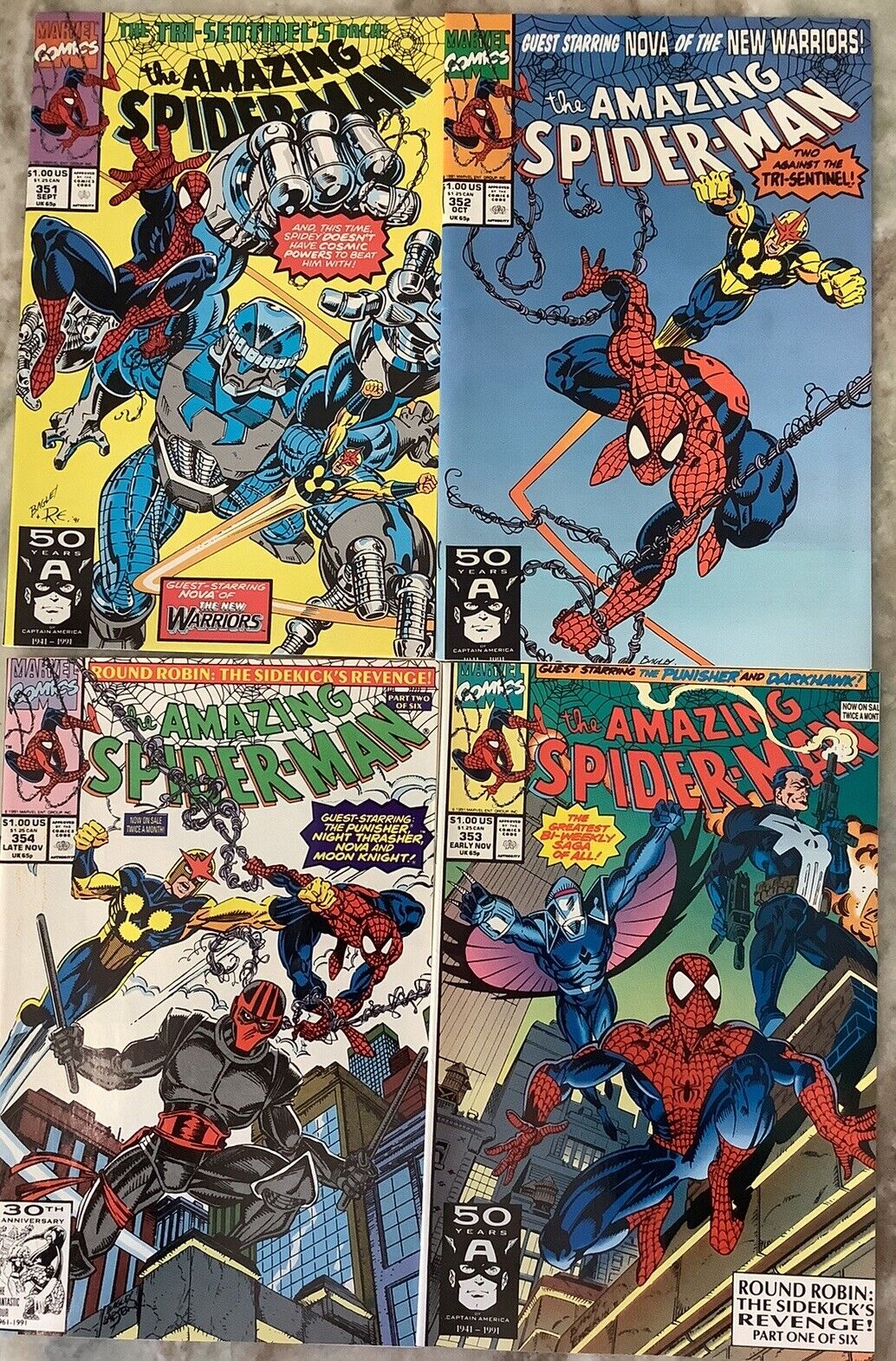 The Amazing Spider-Man 351-354 Marvel 1991 Comic Books