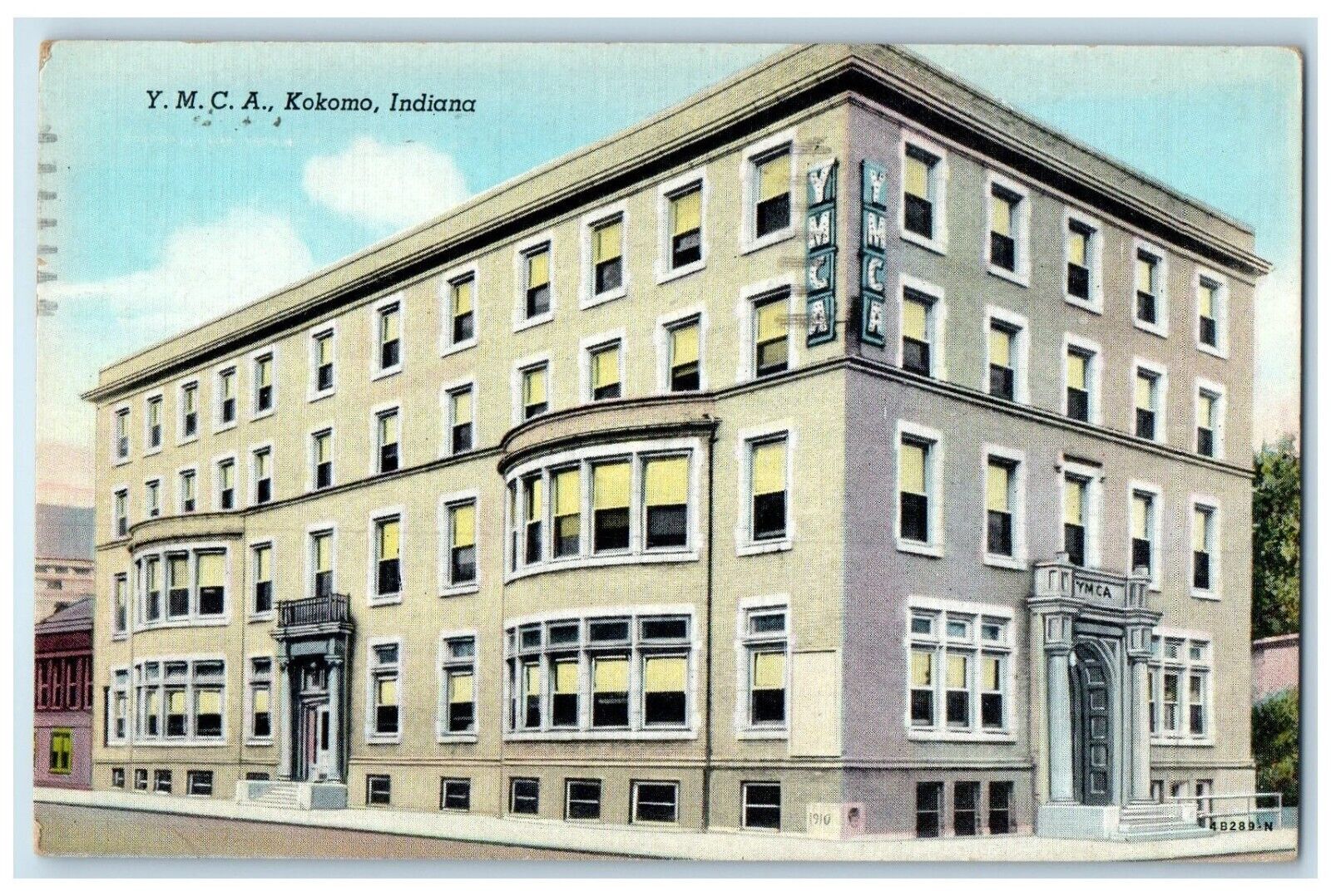 1957 YMCA Exterior View Building Street Kokomo Indiana Vintage Antique Postcard
