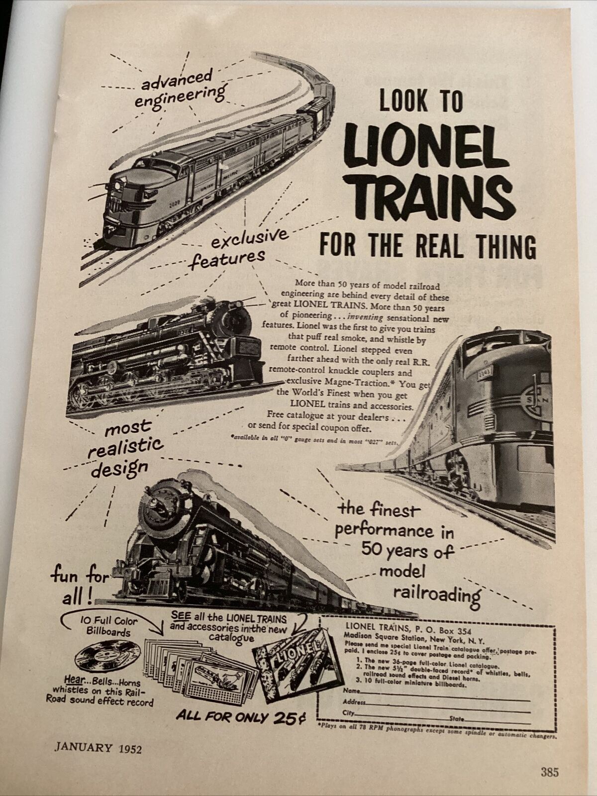 Vintage Print Advertisement Lionel Trains Locomotive Schick Injector Razor