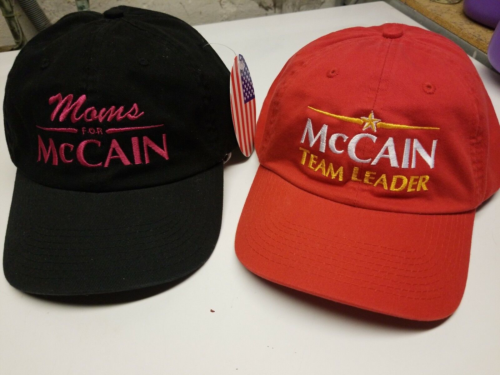 Vintage rare Mccain adjustable political Hat lot(2)