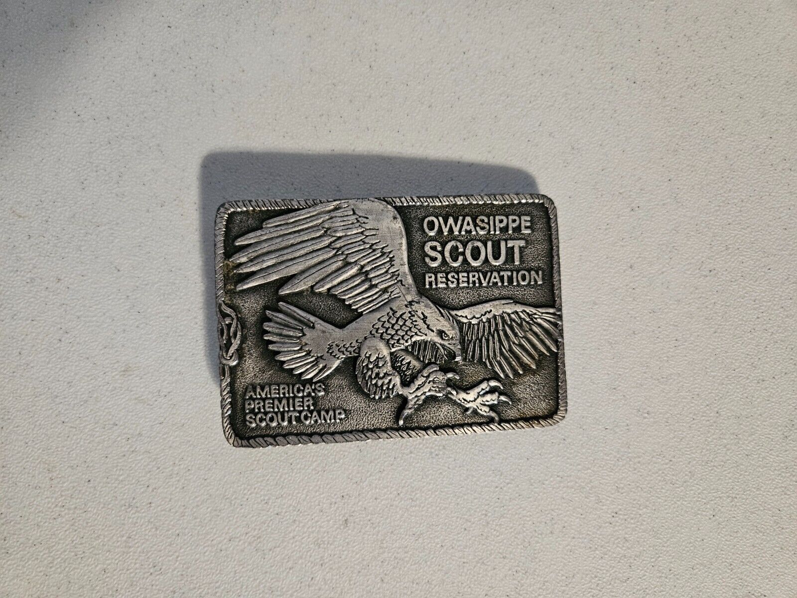 Owasippe Scout Reservation Metal belt buckle worn BSA 