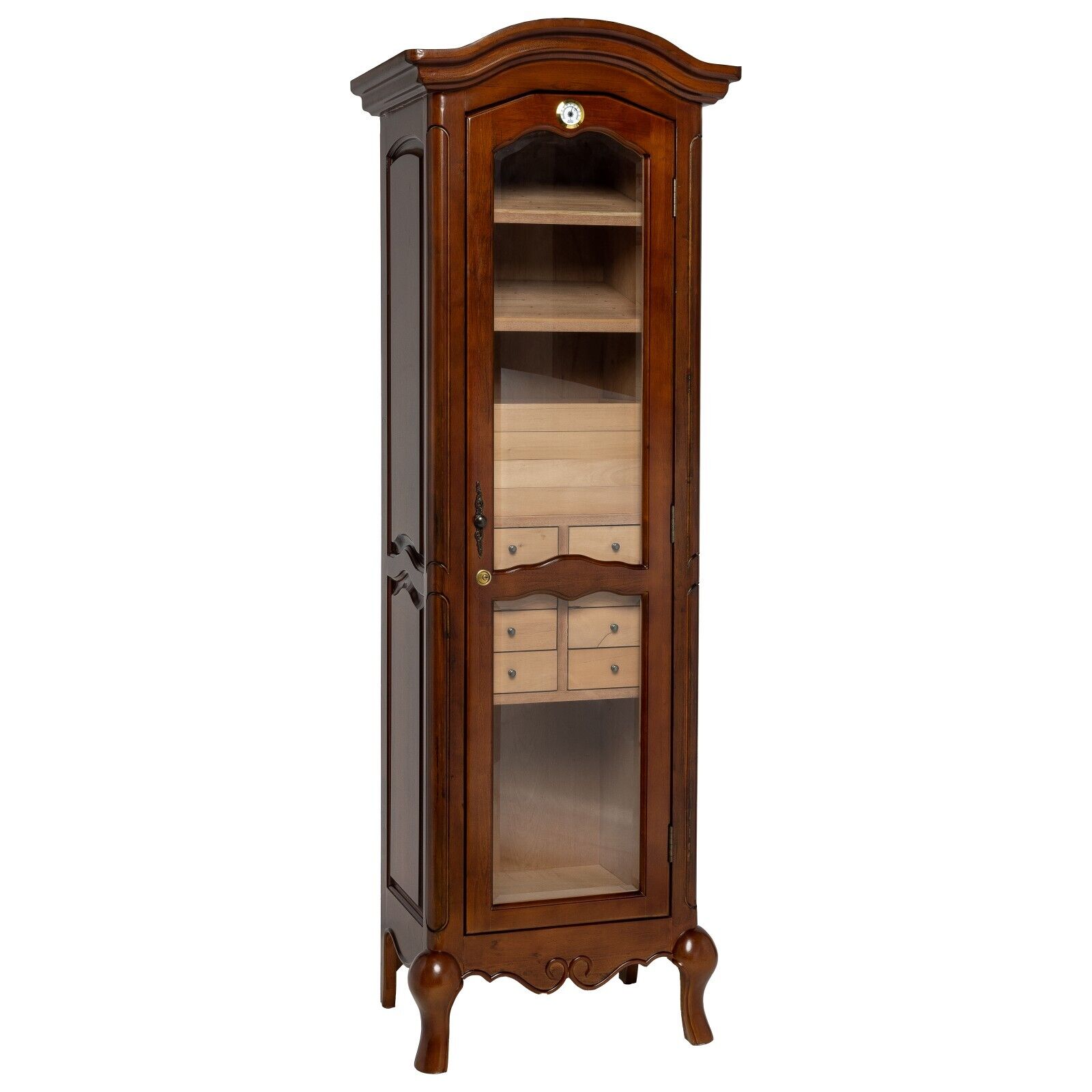 Quality Importers Trading Antique Cabinet Humidor W/ Drawers Holds 3000 Cigars